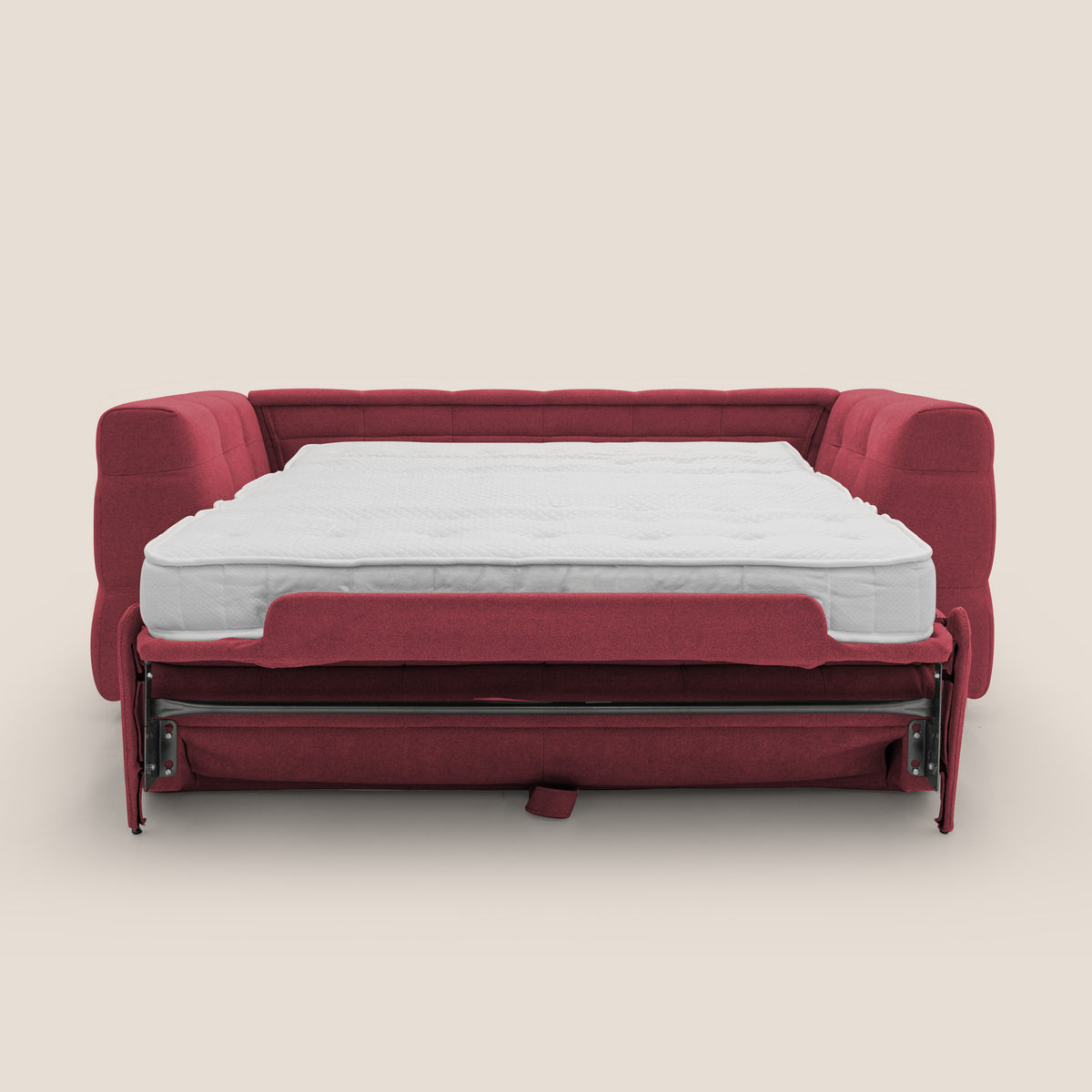 Tender Divano letto matrimoniale dal design innovativo in tessuto bouclet impermeabile T07 rosso - divitt.sbs