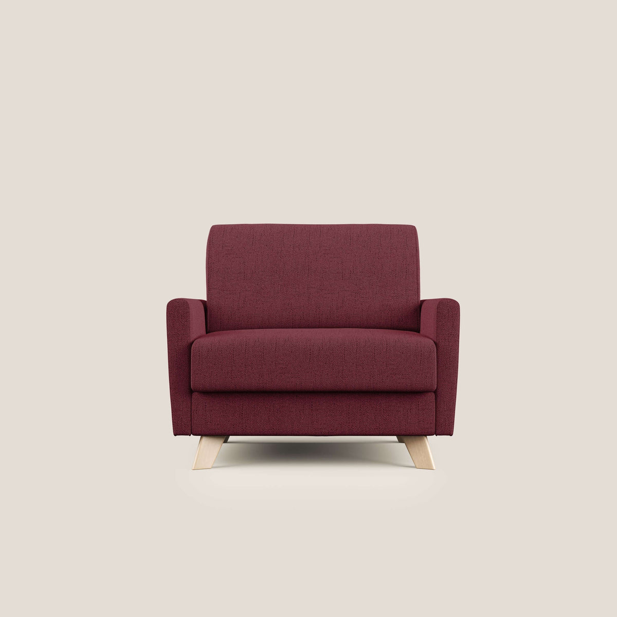 Edgar poltrona letto in tessuto felis impermeabile T03 rosso - divitt.sbs