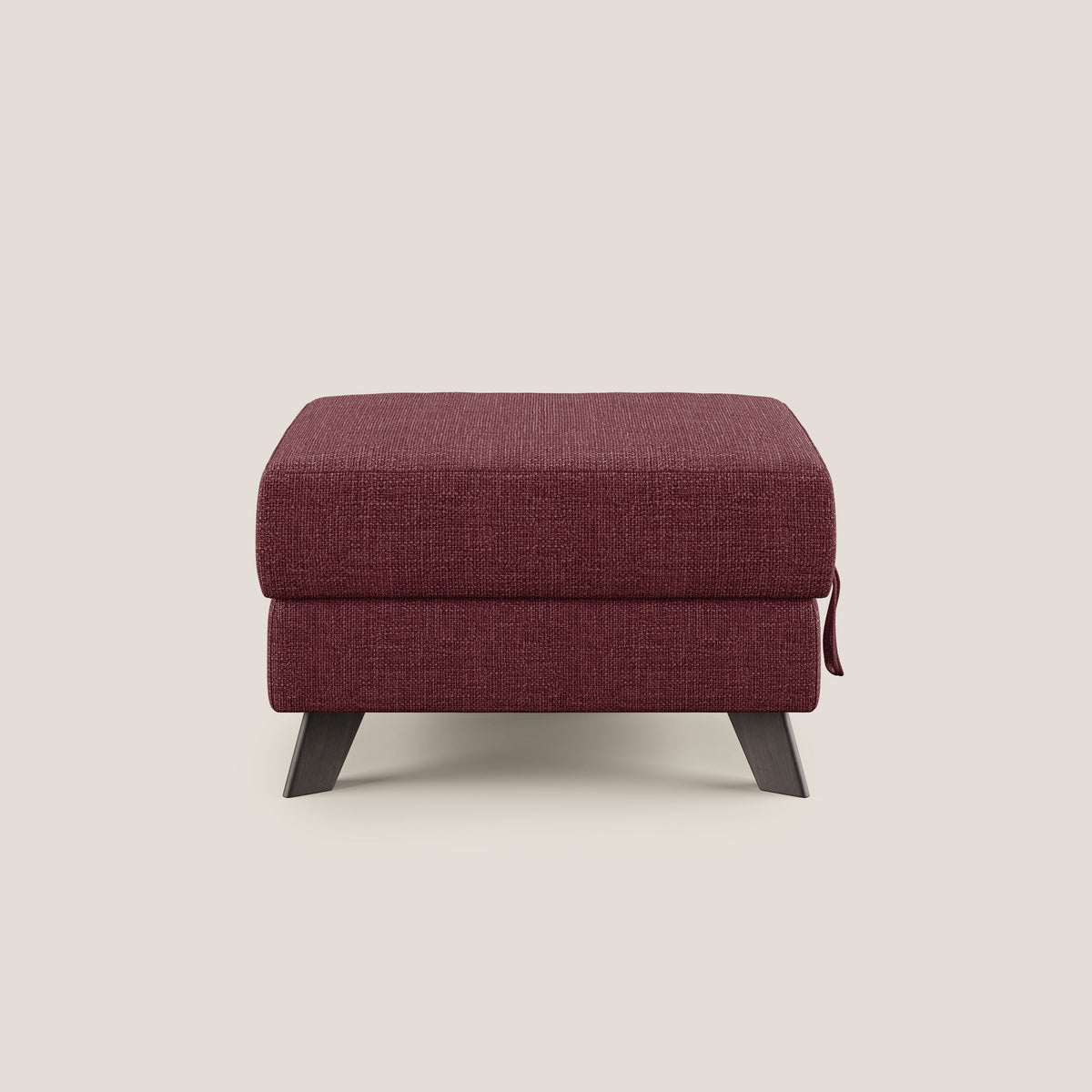 Moon Pouf contenitore e piedini alti in tessuto morbido ad intreccio soft-touch impermeabile T06 rosso - divitt.sbs