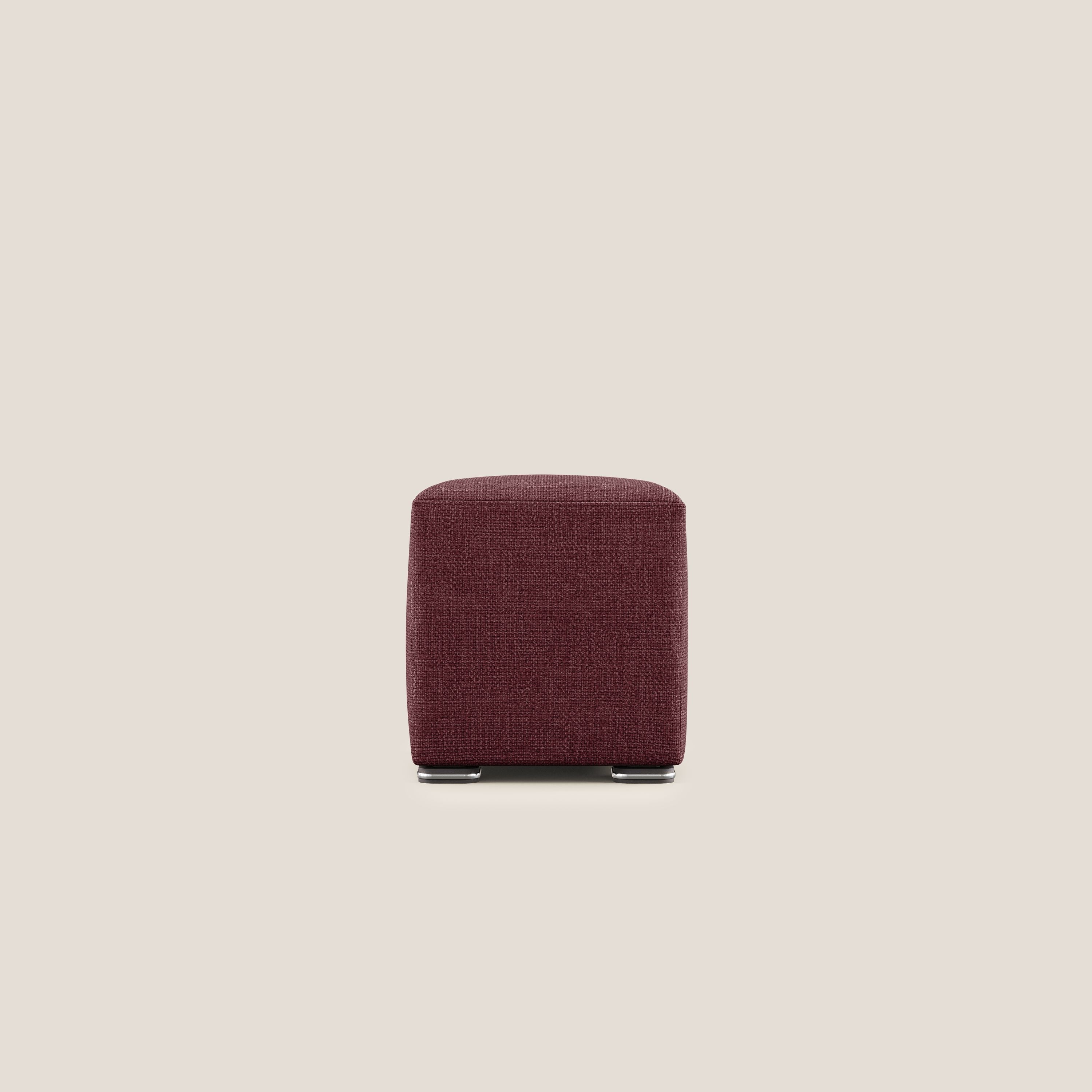 Cube pouf in morbido tessuto impermeabile ad intreccio melangiato T06 rosso - divitt.sbs