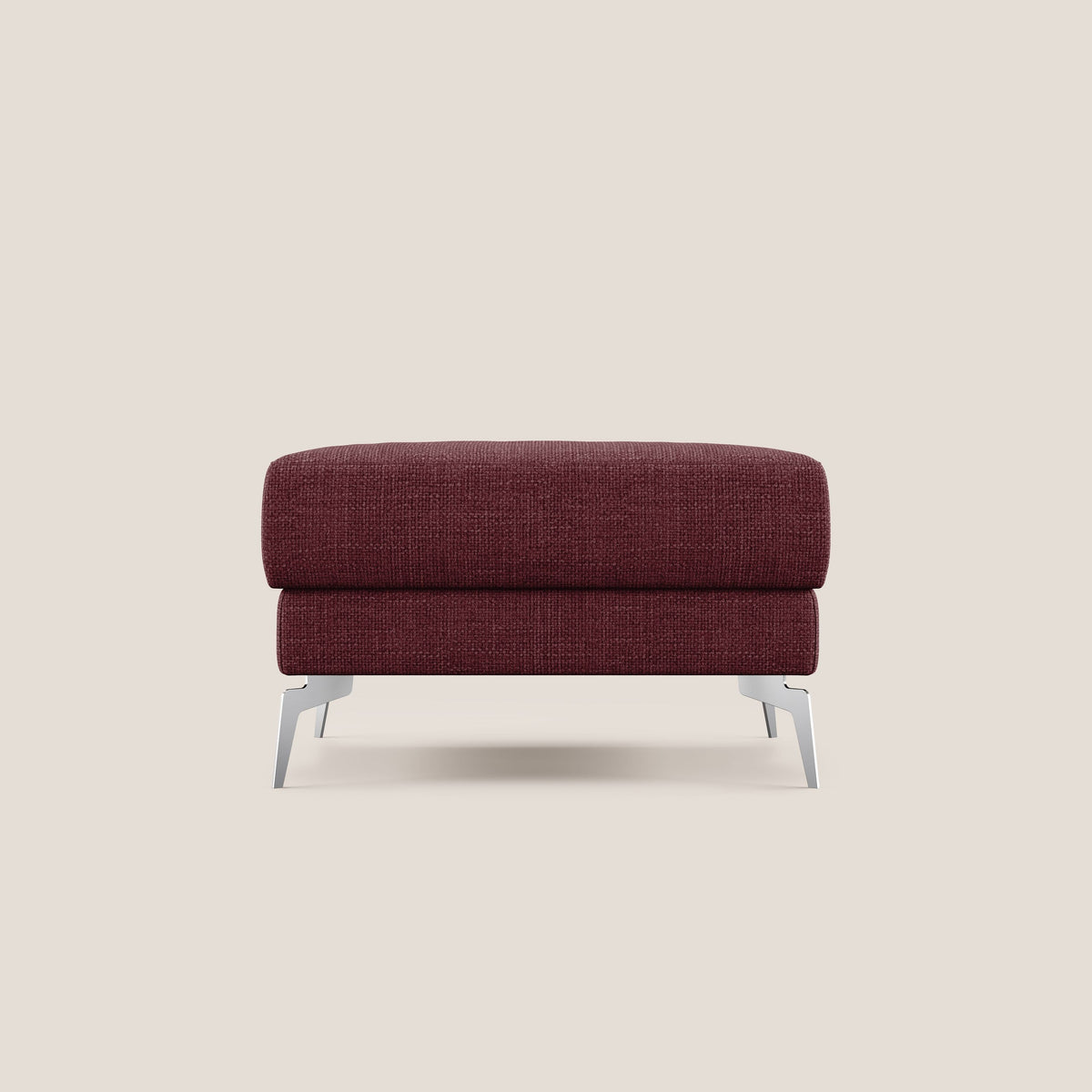 Star Pouf con piedini alti in tessuto impermeabile morbido intreccio T06 rosso - divitt.sbs