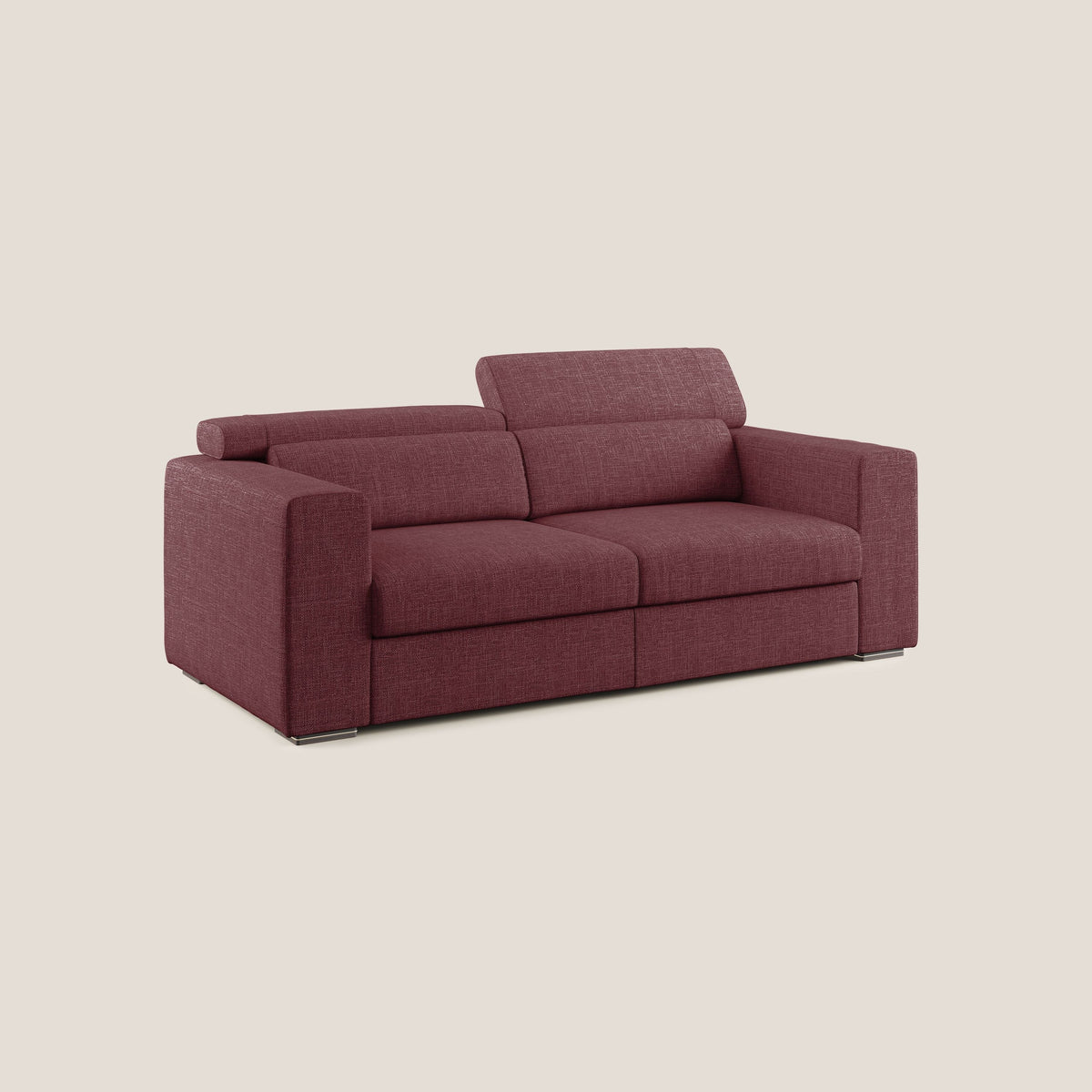Vegas divano con poggiatesta reclinabili in morbido tessuto impermeabile T06 rosso - divitt.sbs