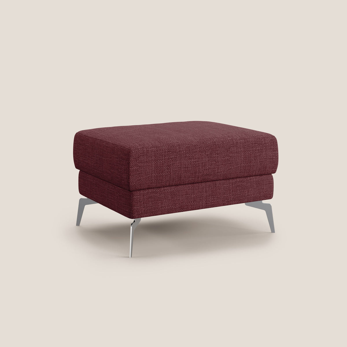 Star Pouf con piedini alti in tessuto impermeabile morbido intreccio T06 rosso - divitt.sbs