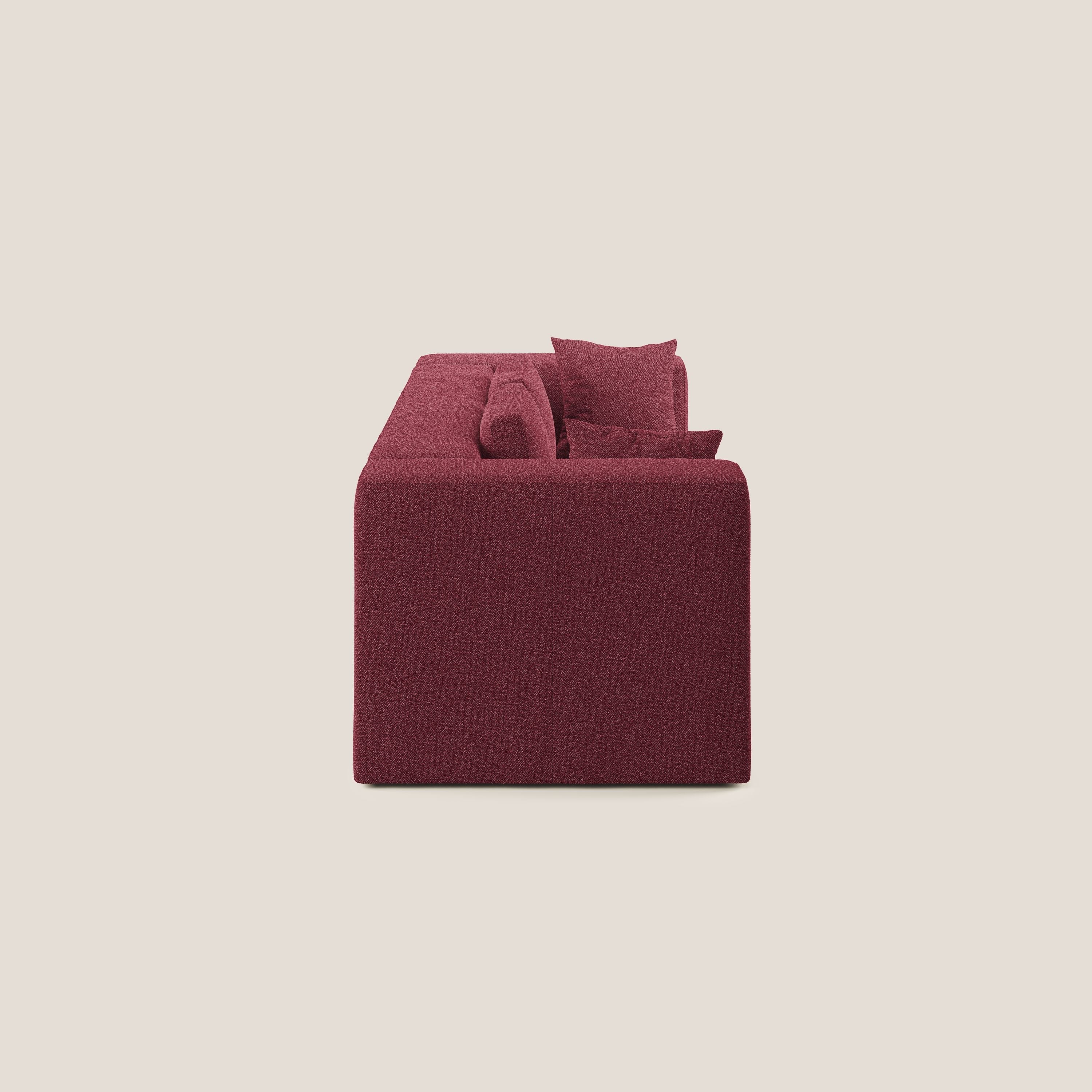 Nettuno divano moderno componibile in morbido tessuto bouclè T07 rosso - divitt.sbs