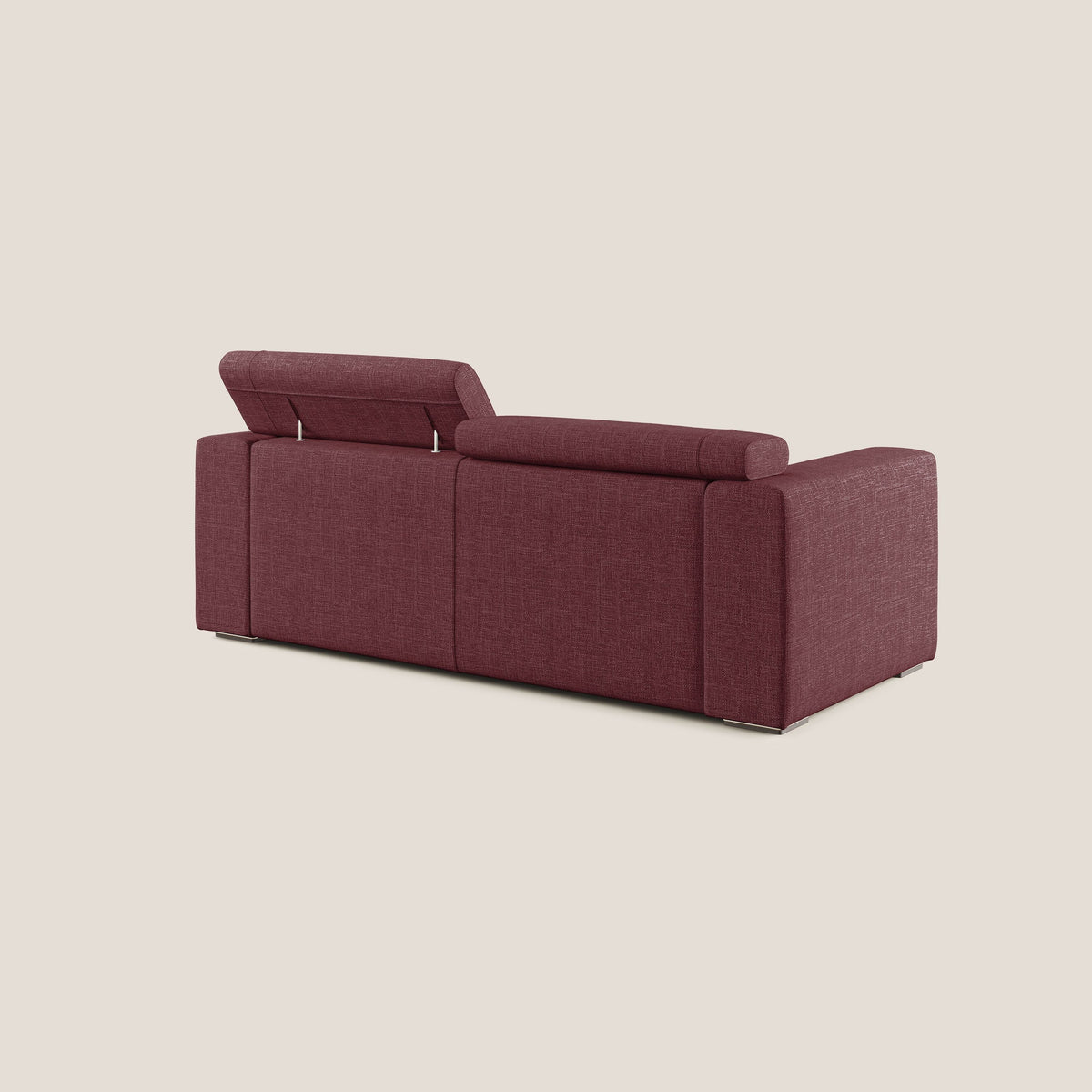 Vegas divano con poggiatesta reclinabili in morbido tessuto impermeabile T06 rosso - divitt.sbs