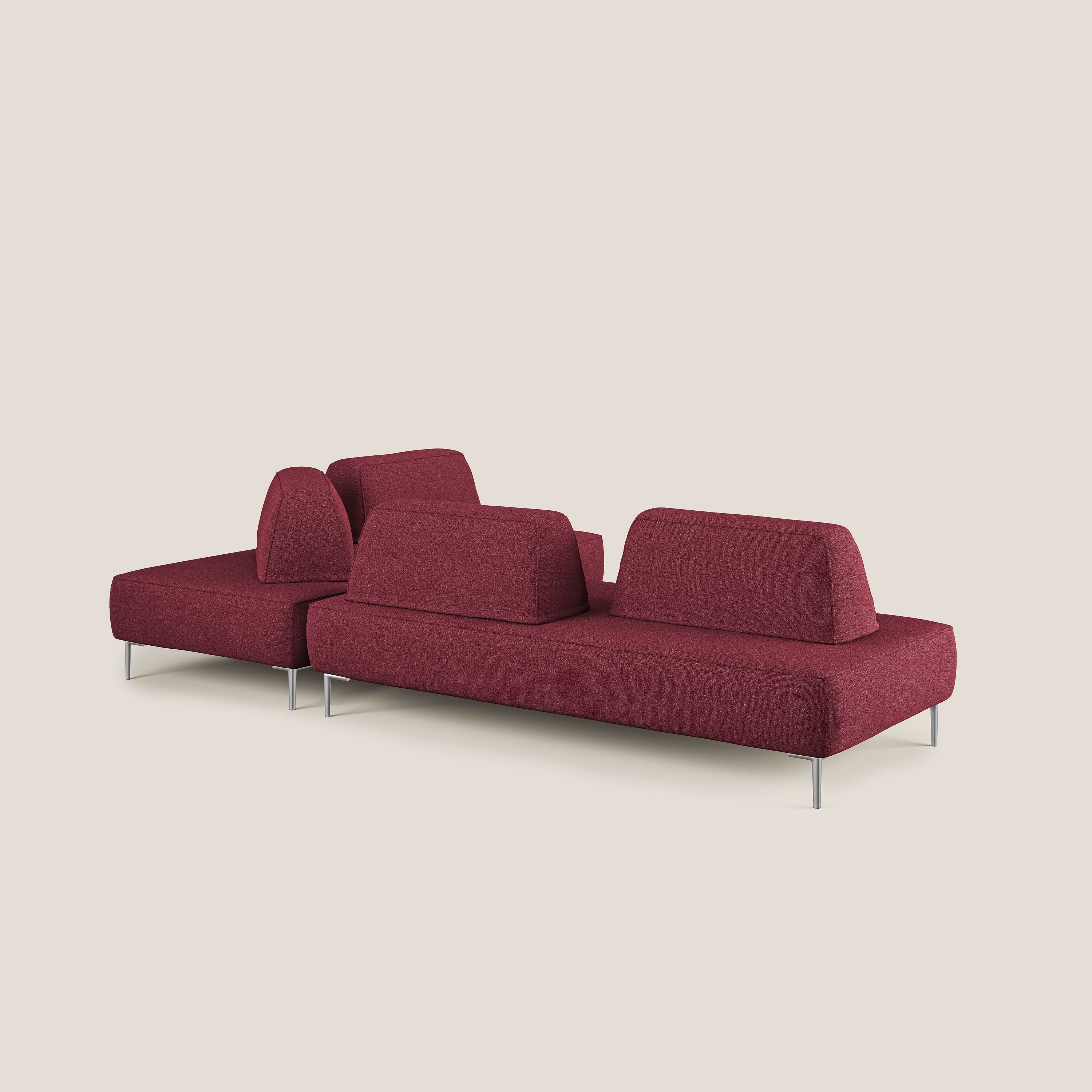 Newton divano angolare modulare con schienali movibili T07 rosso - divitt.sbs