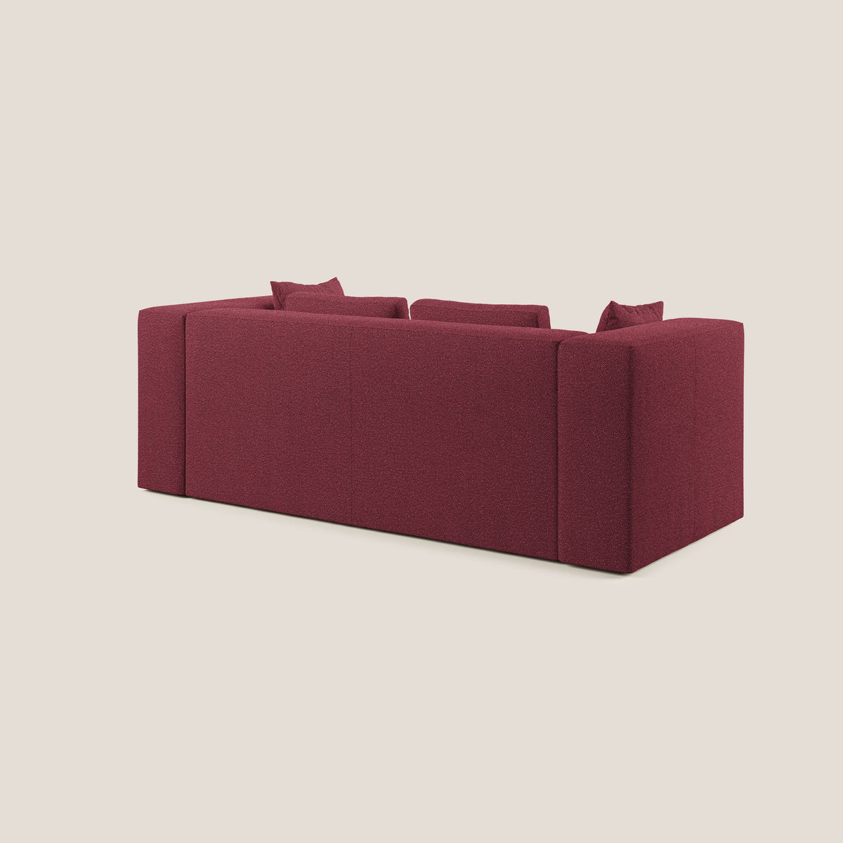 Nettuno divano moderno componibile in morbido tessuto bouclè T07 rosso - divitt.sbs