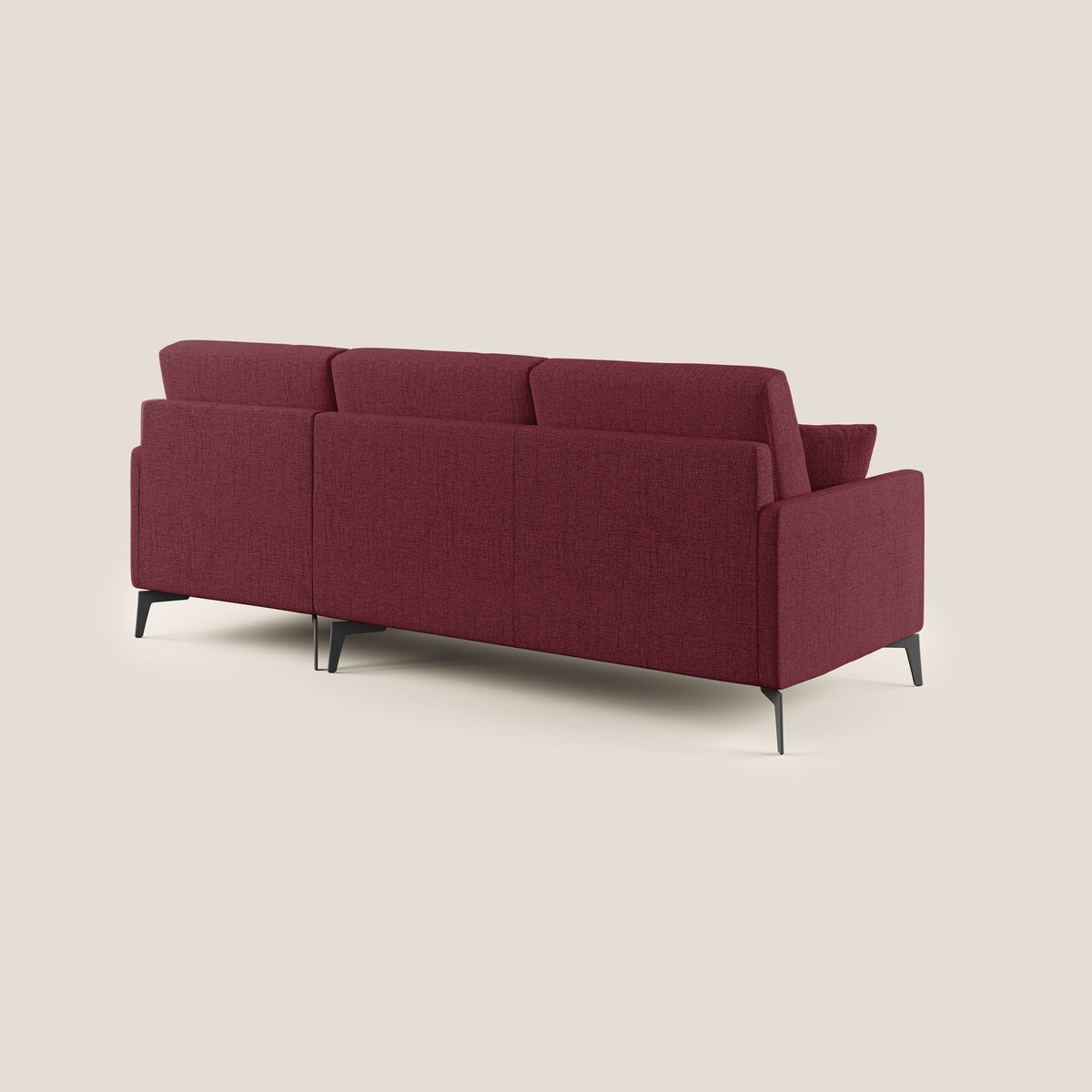Saturno divano angolare moderno in tessuto morbido impermeabile T03 rosso - divitt.sbs