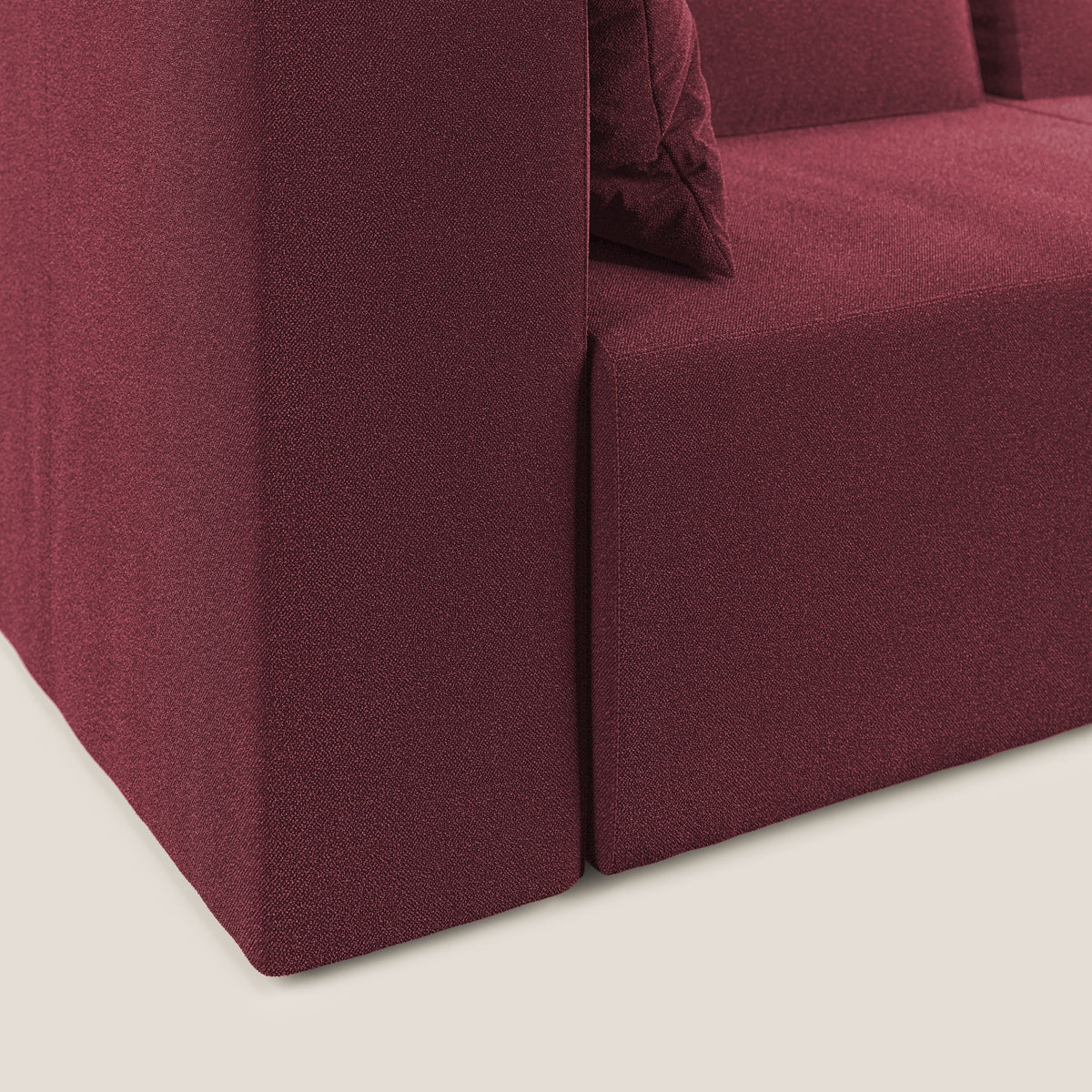 Nettuno divano moderno componibile in morbido tessuto bouclè T07 rosso - divitt.sbs