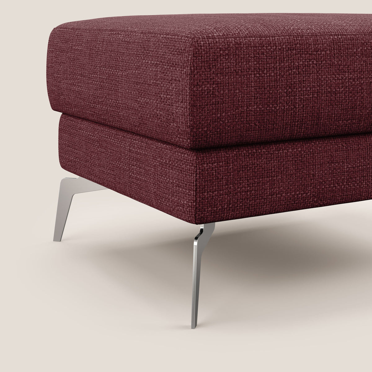 Star Pouf con piedini alti in tessuto impermeabile morbido intreccio T06 rosso - divitt.sbs