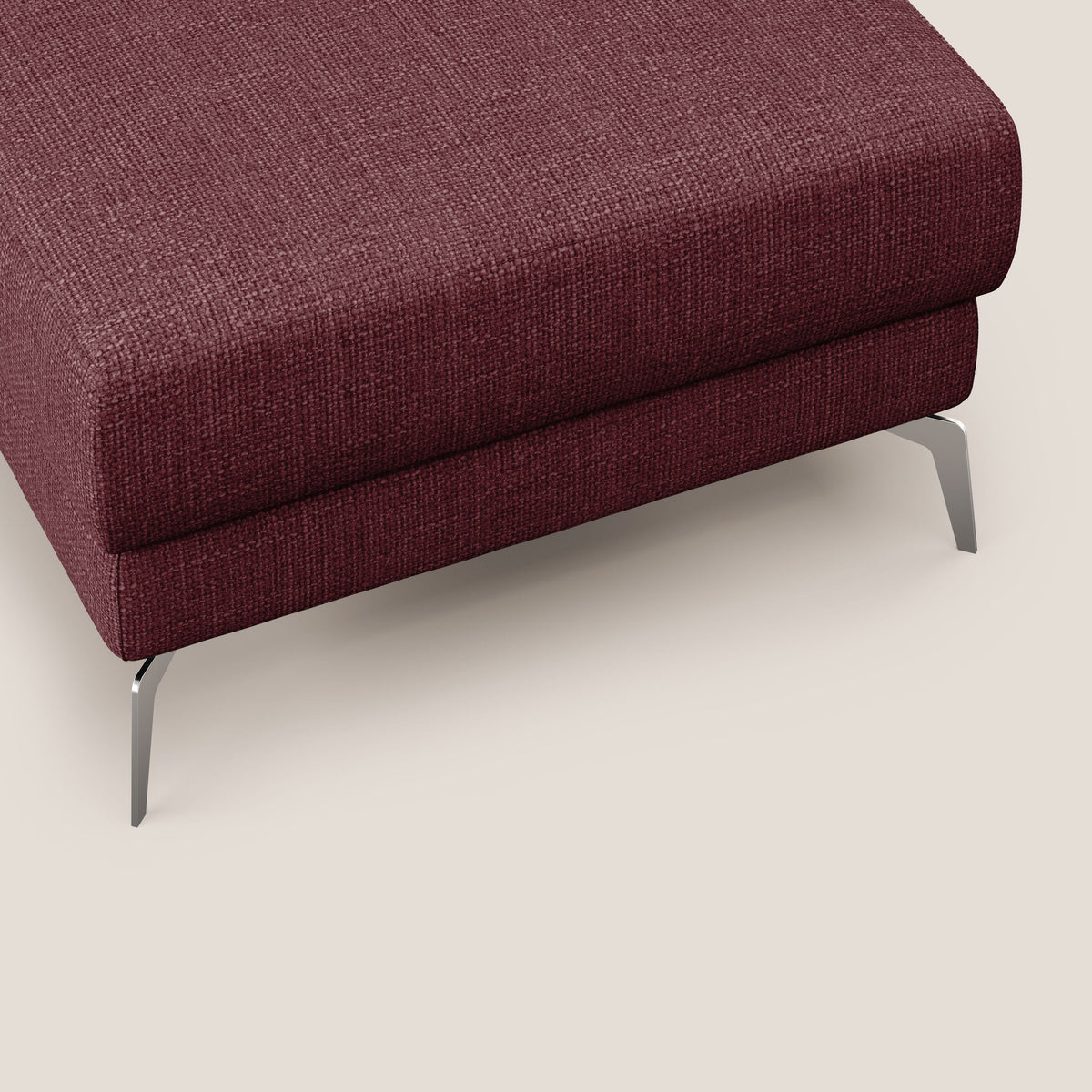Star Pouf con piedini alti in tessuto impermeabile morbido intreccio T06 rosso - divitt.sbs