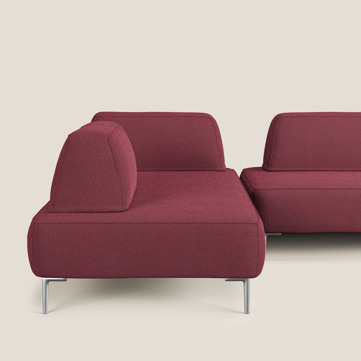Newton divano panoramico modulare con schienali movibili T07 rosso - divitt.sbs