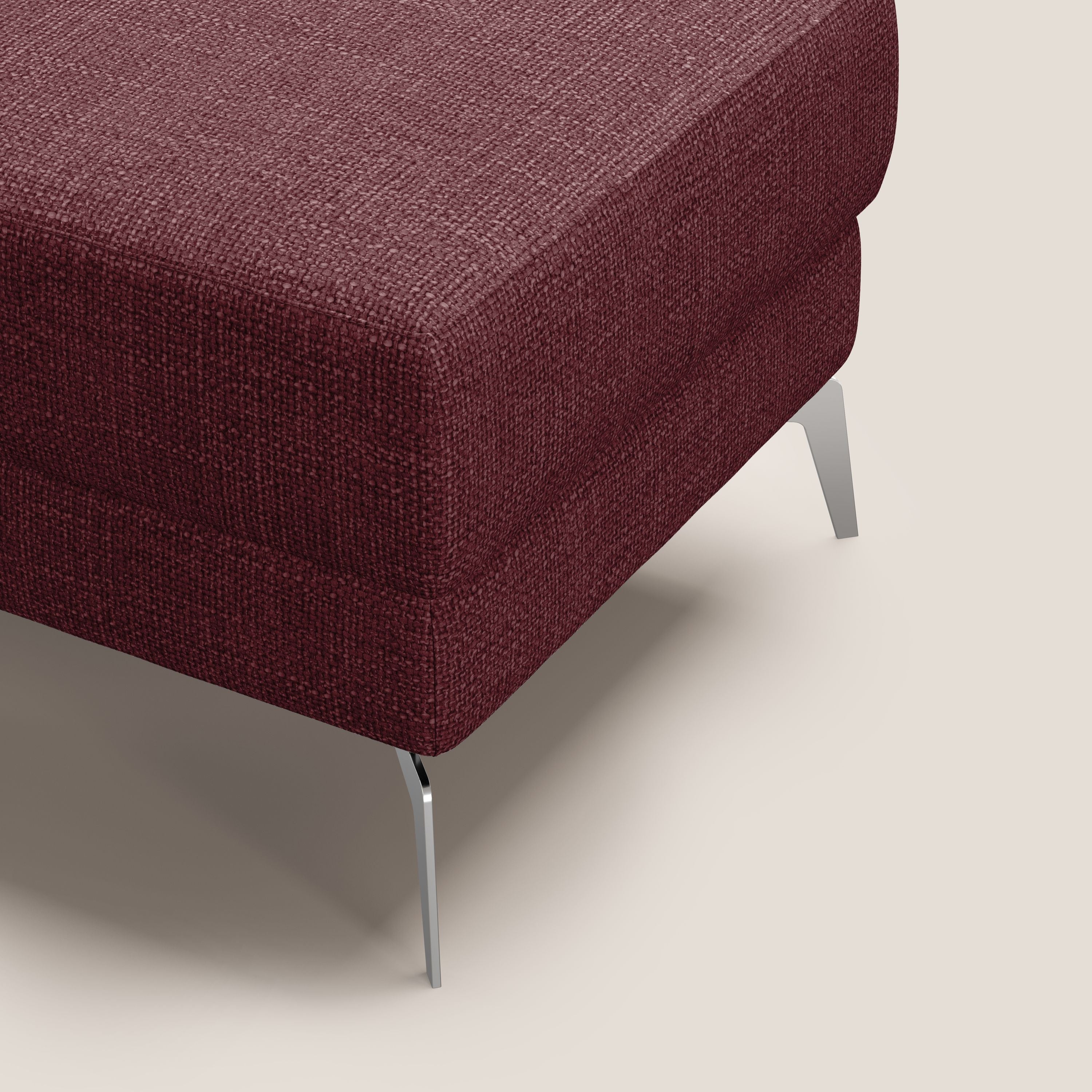 Star Pouf con piedini alti in tessuto impermeabile morbido intreccio T06 rosso - divitt.sbs