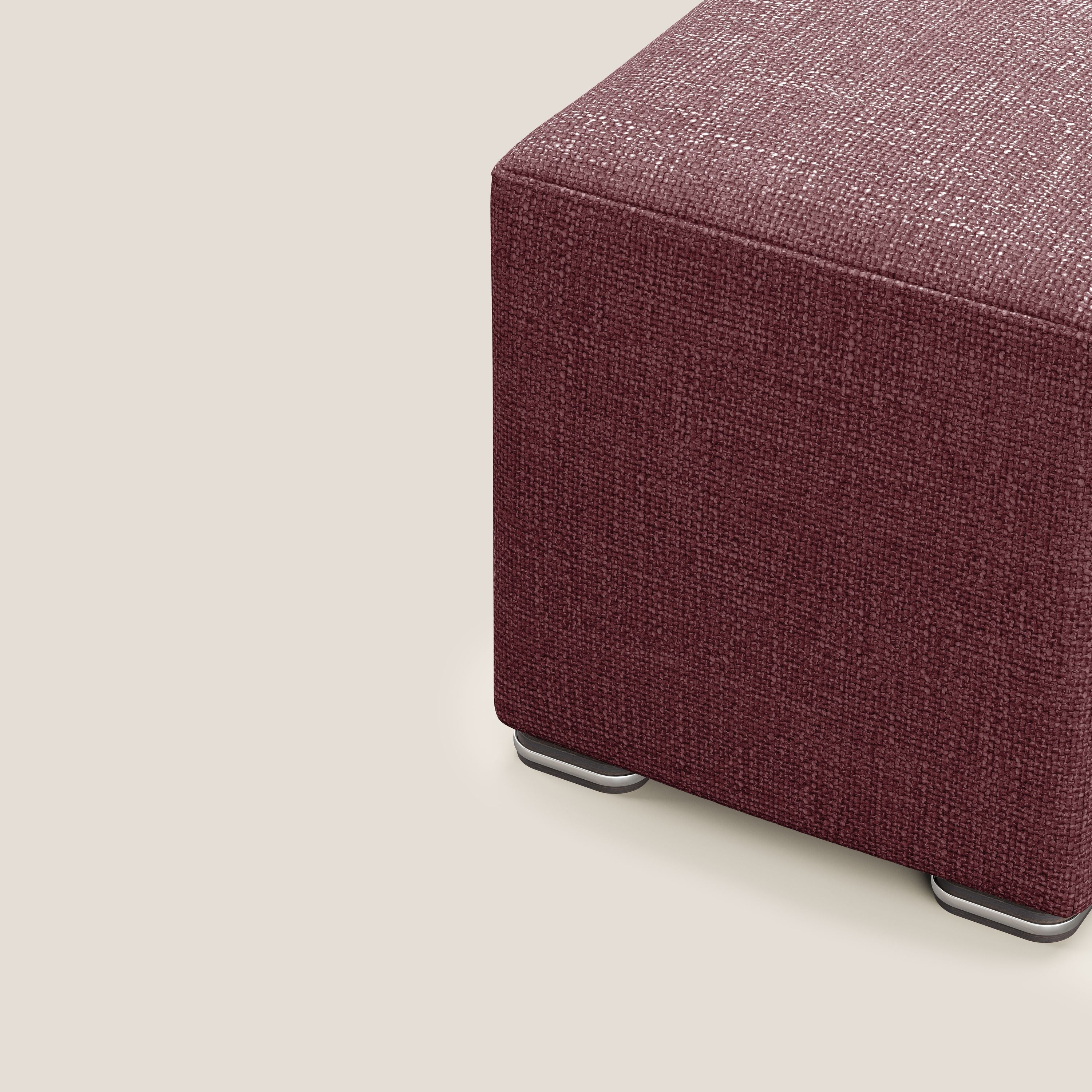 Cube pouf in morbido tessuto impermeabile ad intreccio melangiato T06 rosso - divitt.sbs