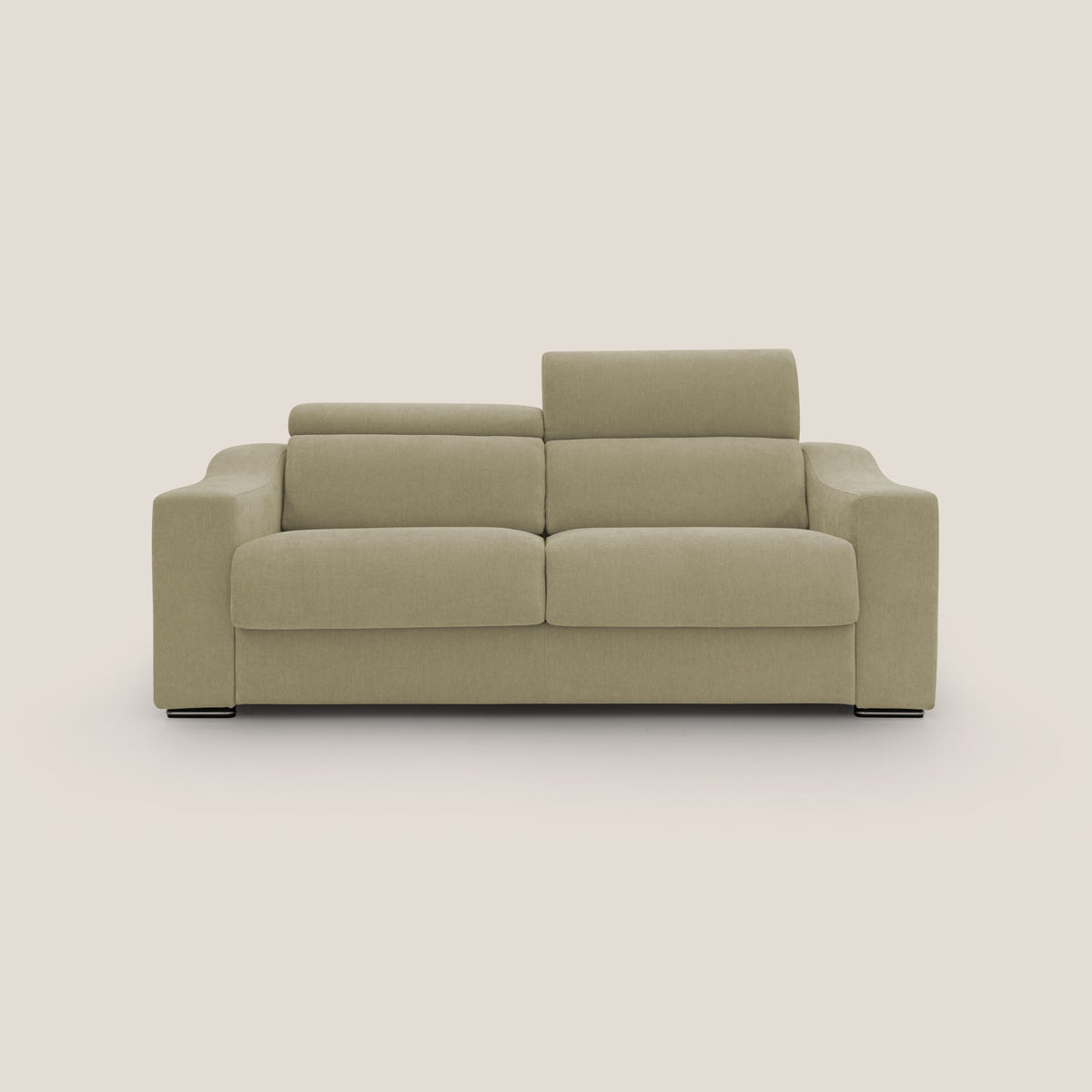Bomber divano letto matrimoniale con poggiatesta in tessuto impermeabile T14 beige - divitt.sbs