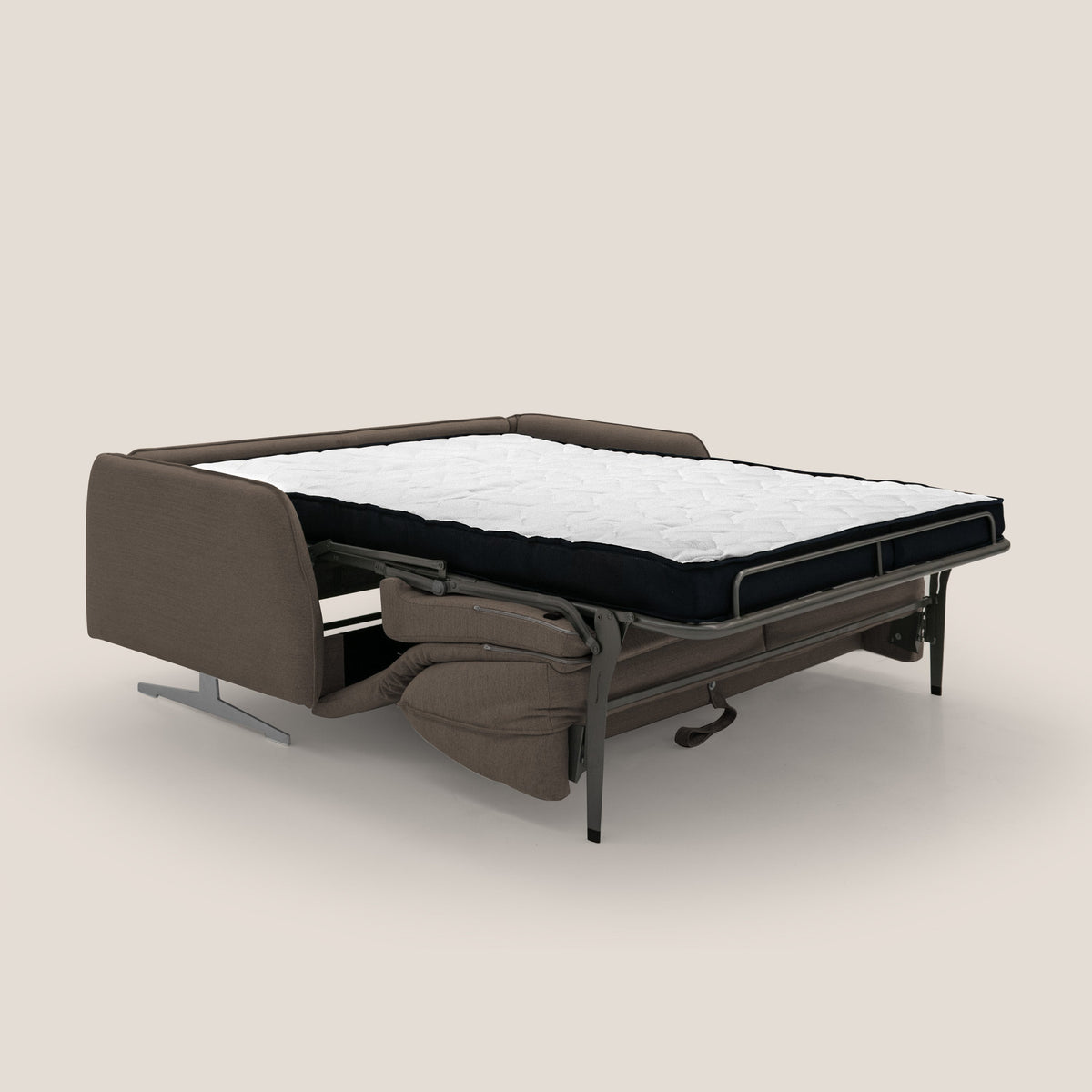 Texas Divano letto matrimoniale moderno in tessuto impermeabile T19 marrone - divitt.sbs