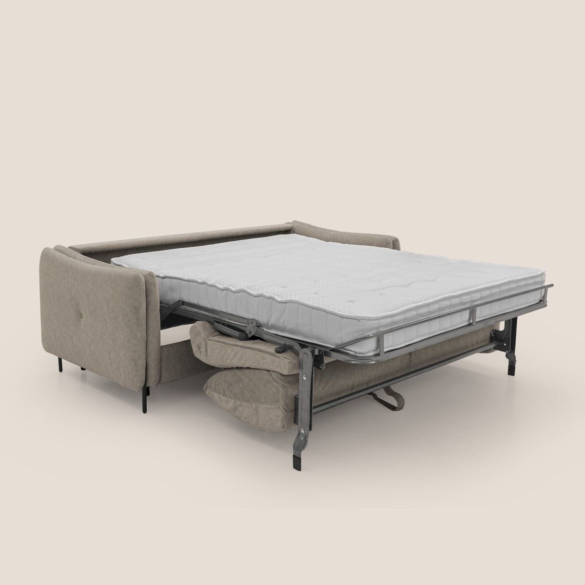 Gregory Divano letto con materasso h18 cm in microfibra effetto velluto impermeabile T09 tortora - divitt.sbs