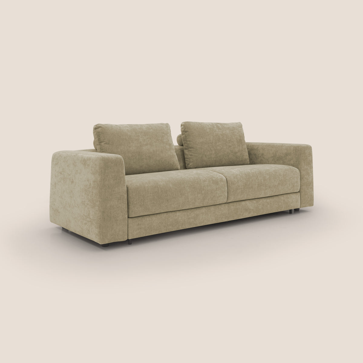 Freia Divano letto minimal materasso h15 cm con morbidi schienali in tessuto impermeabile T14 - divitt.sbs