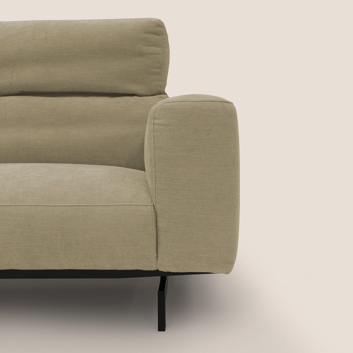 Sakura divano in piuma d'oca angolare REVERSIBILE in morbido tessuto fiammato impermeabile T14 beige - divitt.sbs