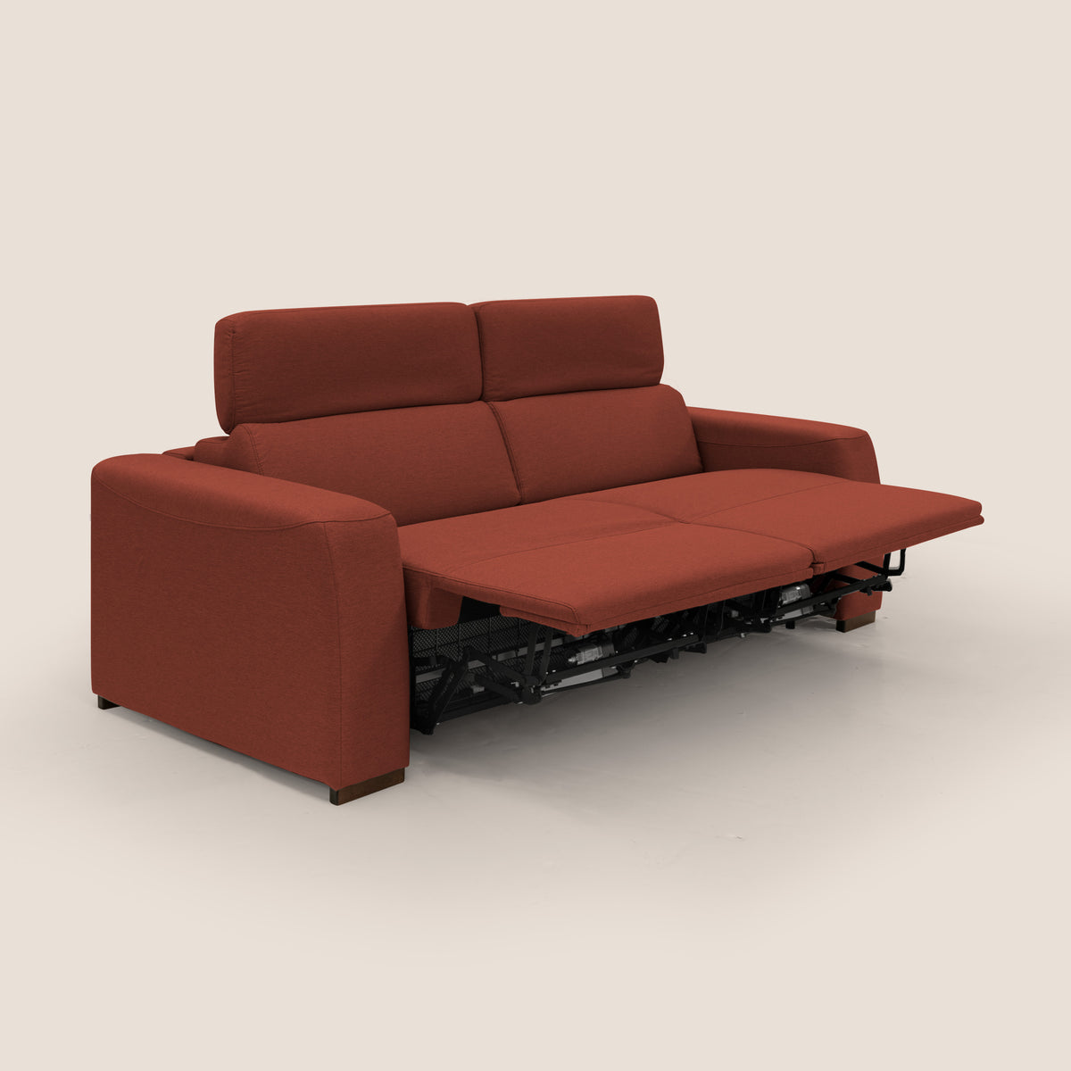 Poseidon divano letto + relax elettrico in tessuto smacchiabile impermeabile T05 rosso - divitt.sbs
