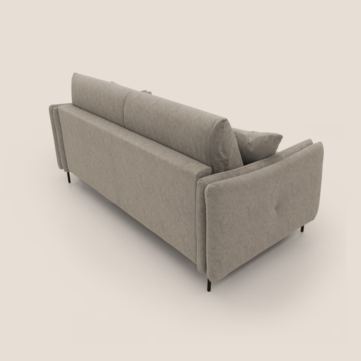 Gregory Divano letto con materasso h18 cm in microfibra effetto velluto impermeabile T09 tortora - divitt.sbs