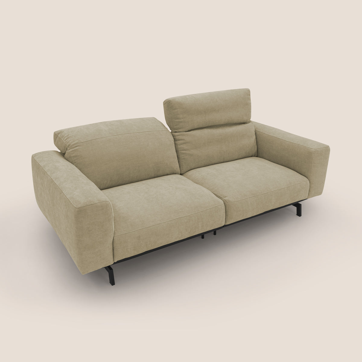 Sakura divano in piuma d'oca modulare componibile in morbido tessuto fiammato impermeabile T14 beige - divitt.sbs