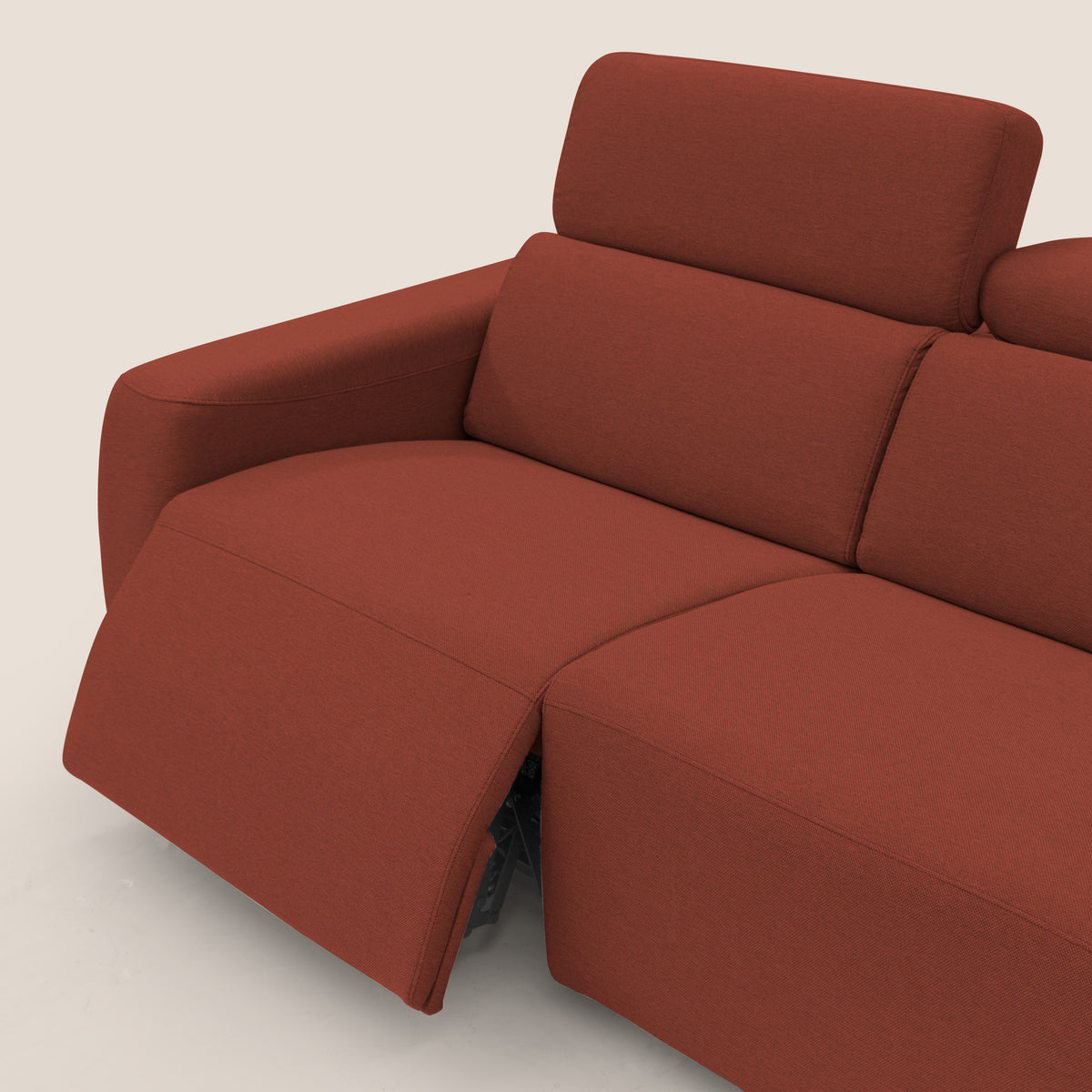 Poseidon divano letto + relax elettrico in tessuto smacchiabile impermeabile T05 rosso - divitt.sbs