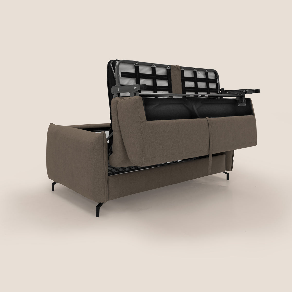 Scarlet divano letto in tessuto misto cotone impermeabile T19 marrone - divitt.sbs