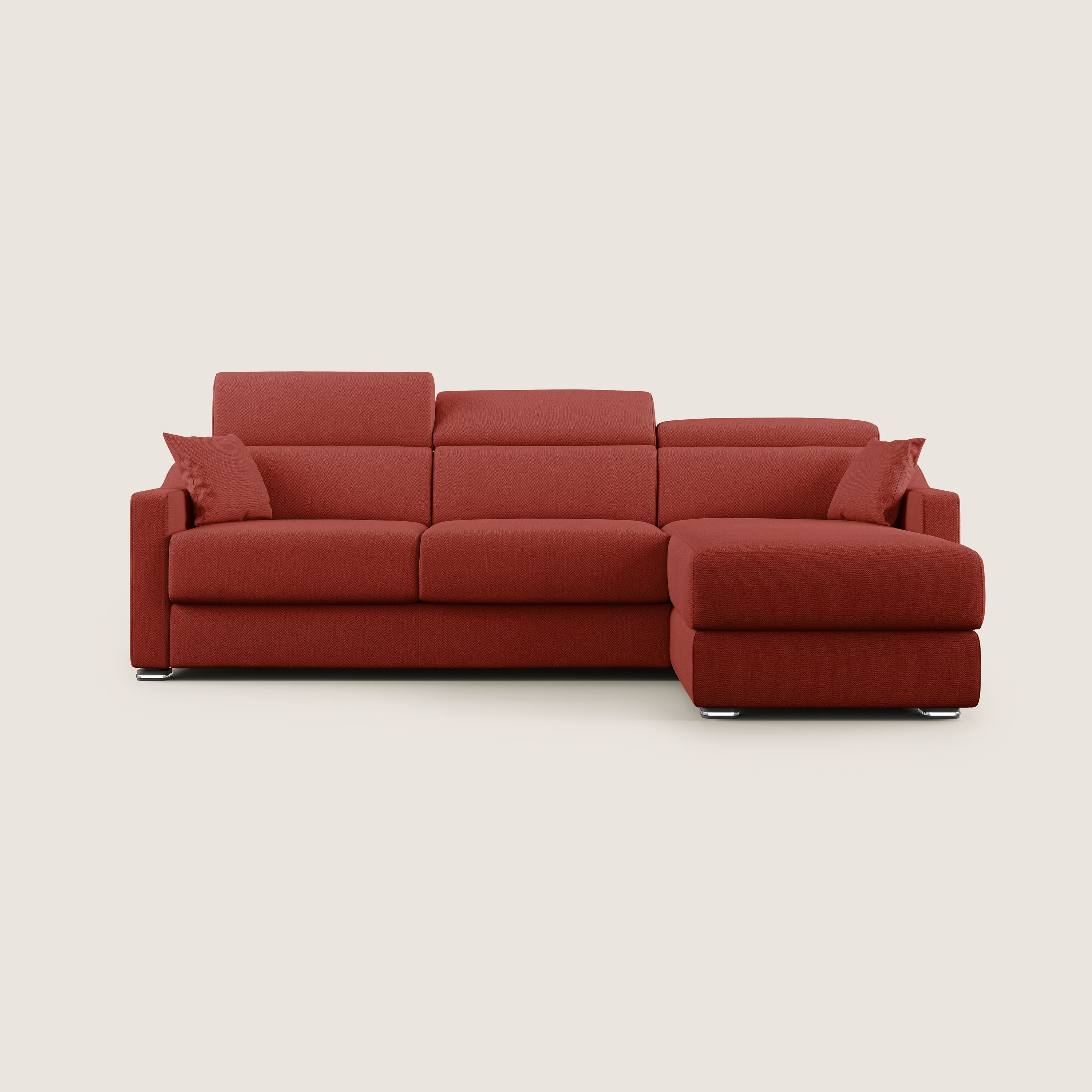 Amber divano letto angolare in tessuto smacchiabile T05 rosso - divitt.sbs