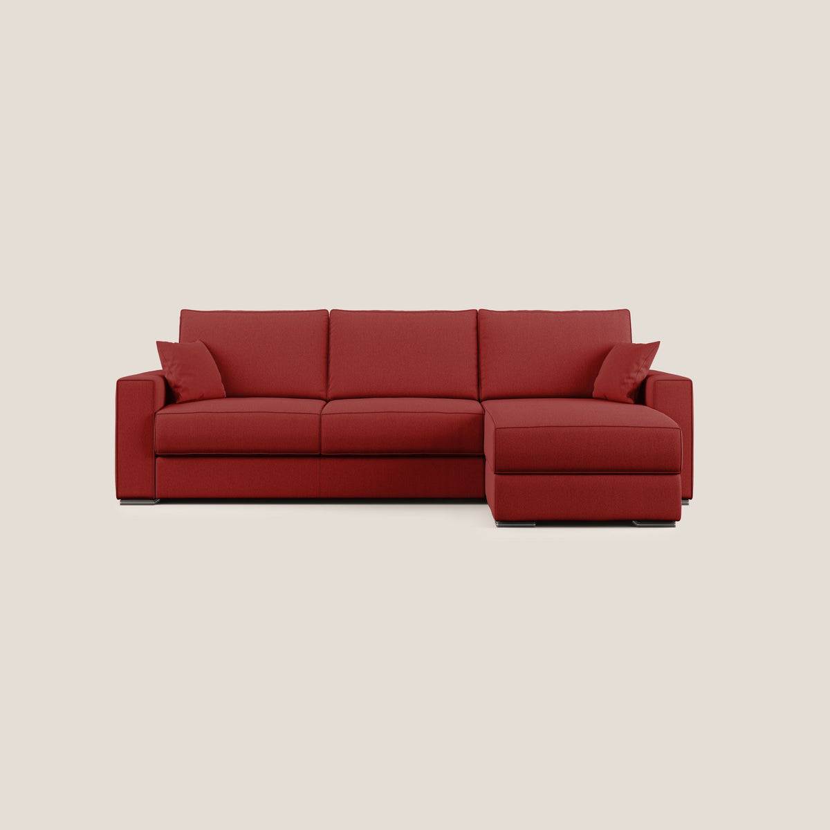 Dream Divano letto angolare in tessuto smacchiabile T05 rosso - divitt.sbs