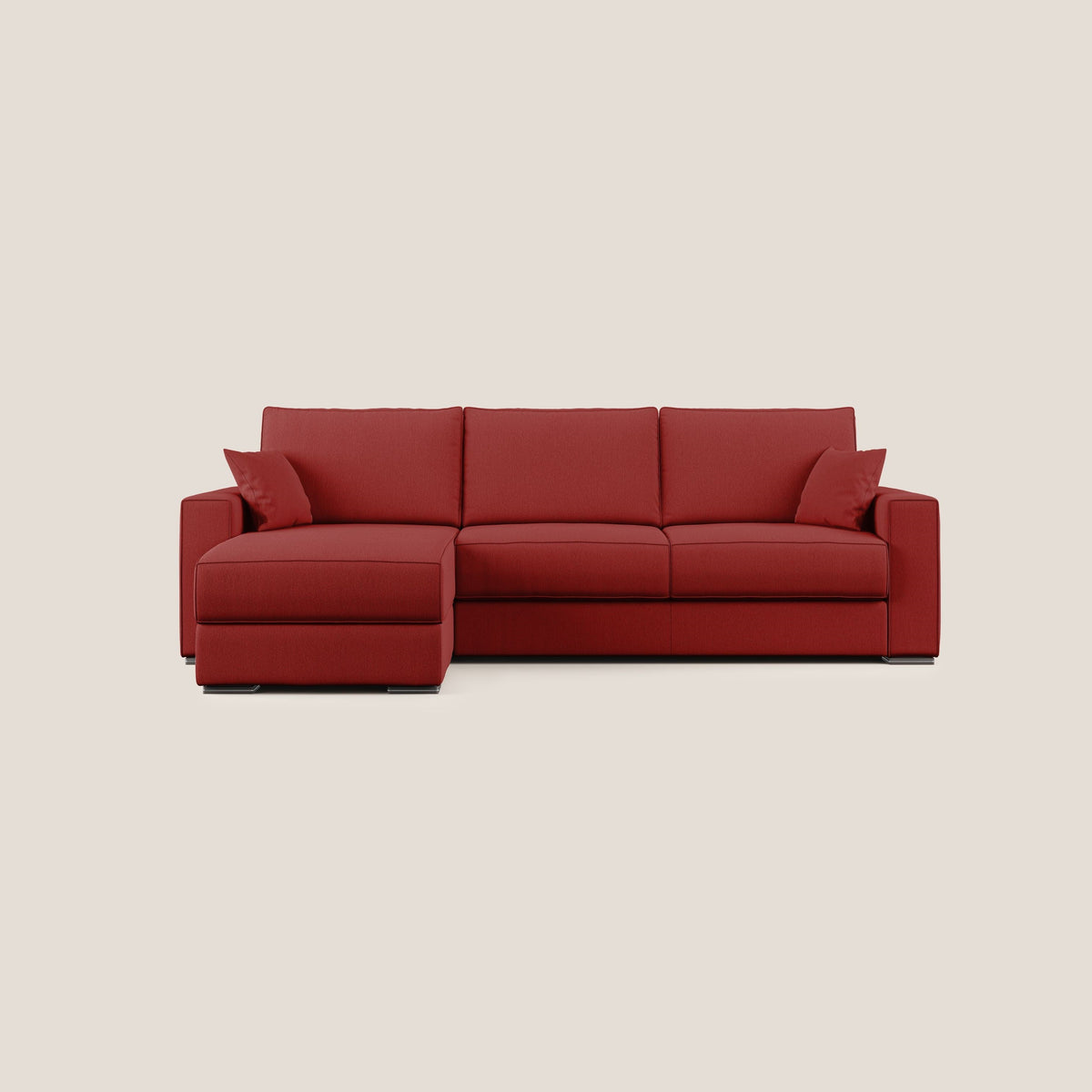 Dream Divano letto angolare in tessuto smacchiabile T05 rosso - divitt.sbs