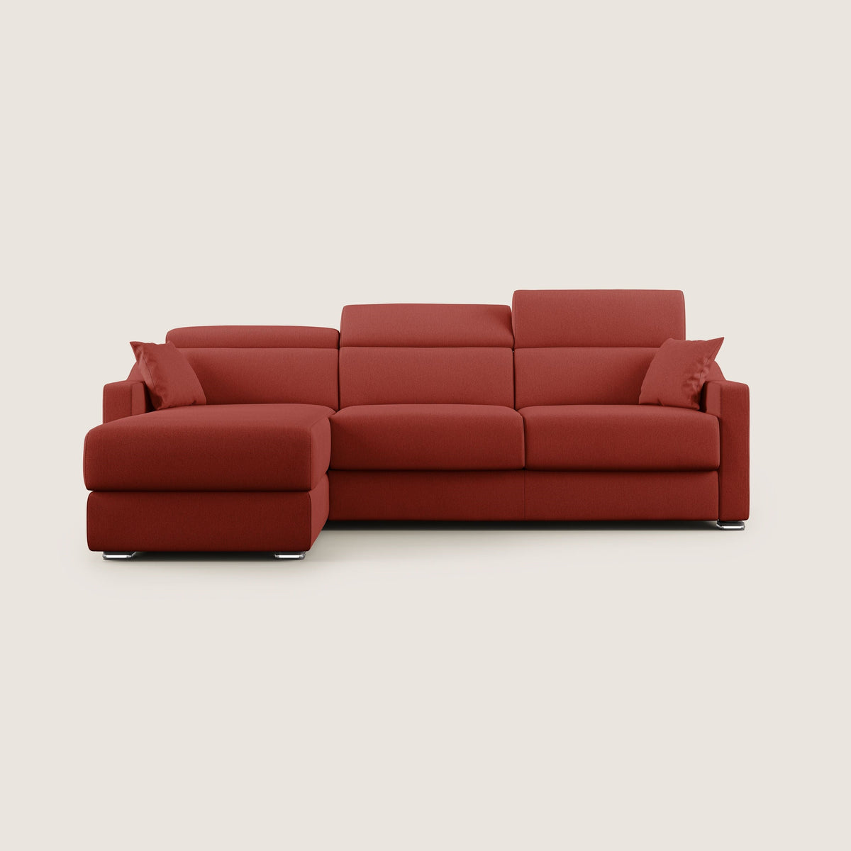 Amber divano letto angolare in tessuto smacchiabile T05 rosso - divitt.sbs