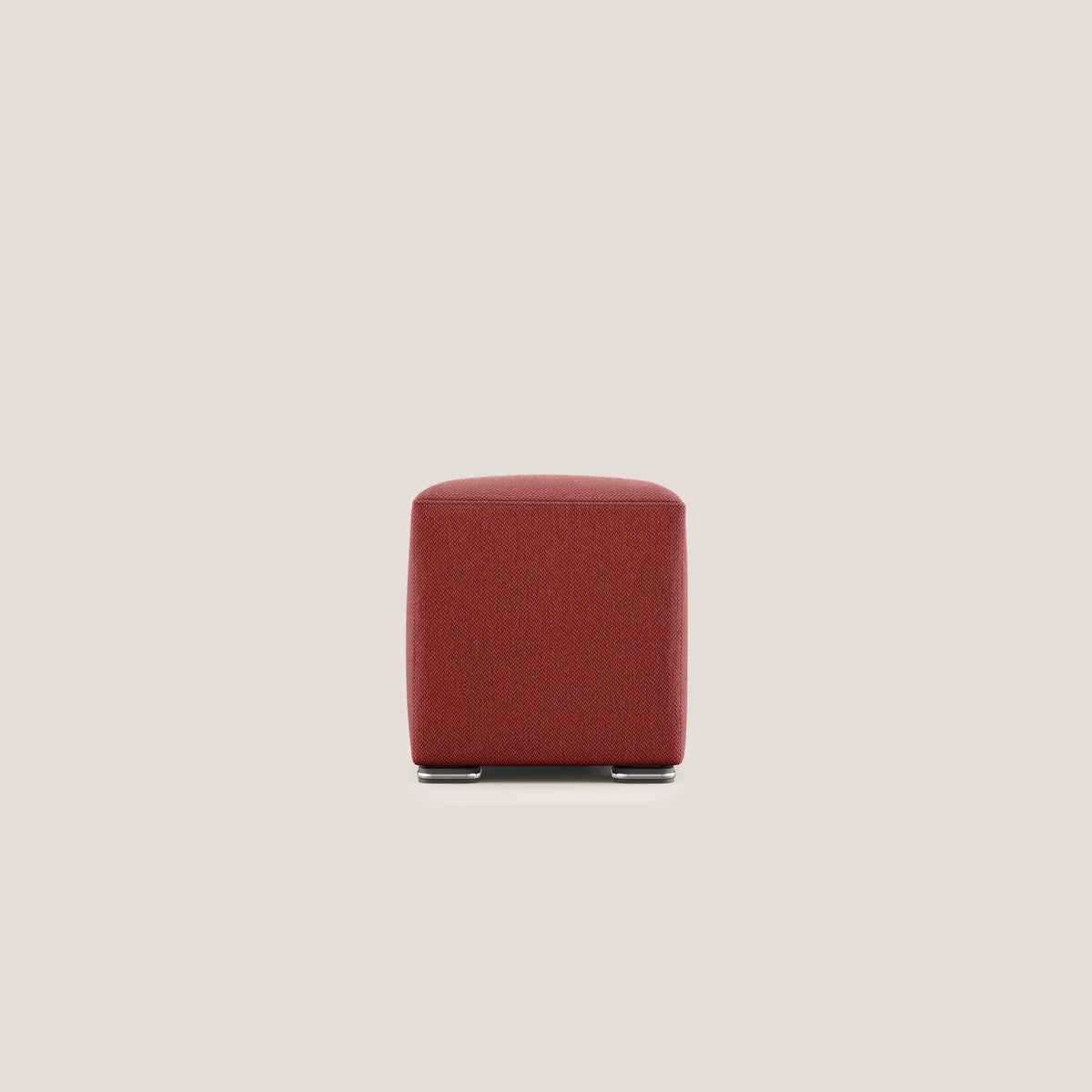 Cube pouf in tessuto morbido smacchiabile T05 rosso - divitt.sbs