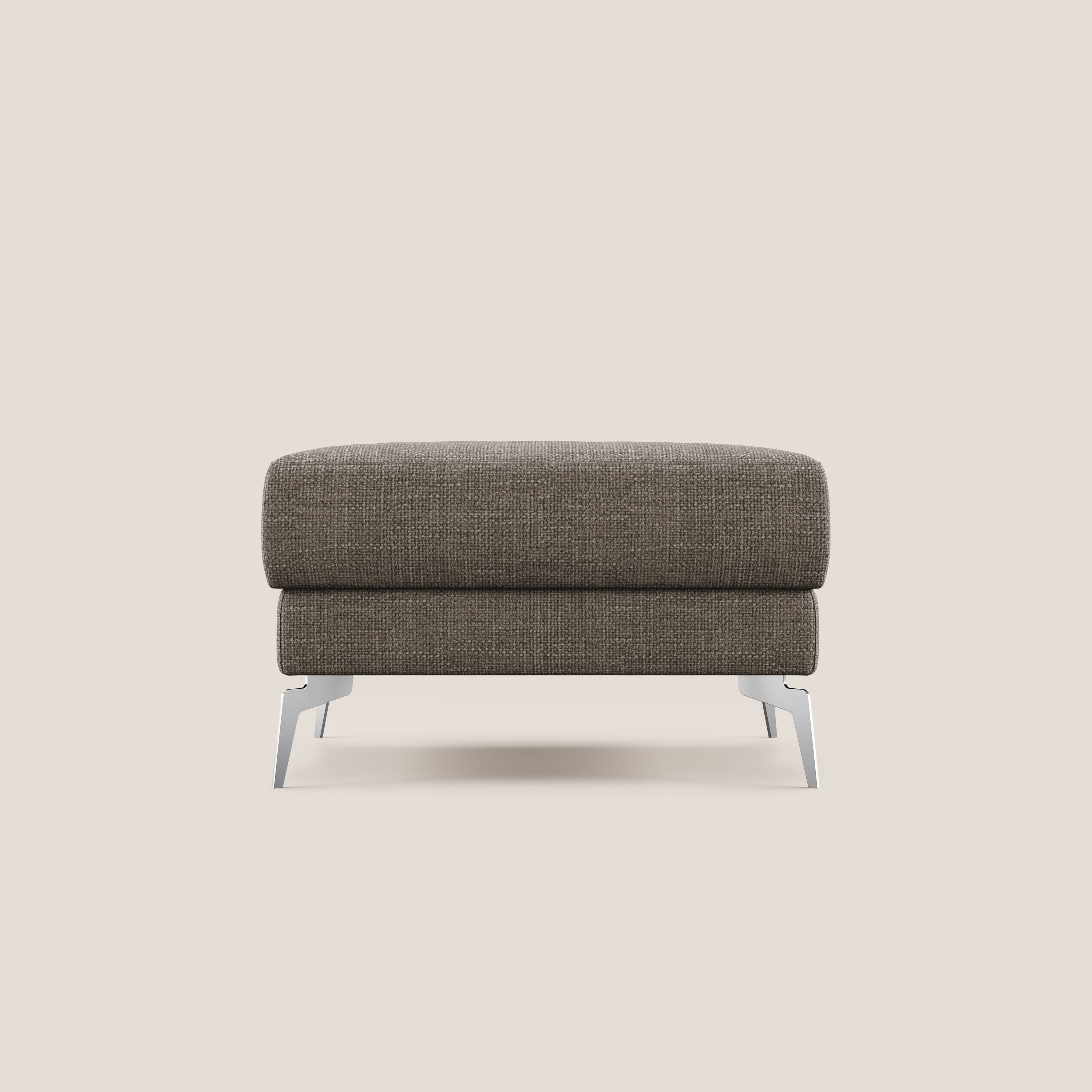Star Pouf con piedini alti in tessuto impermeabile morbido intreccio T06 marrone - divitt.sbs