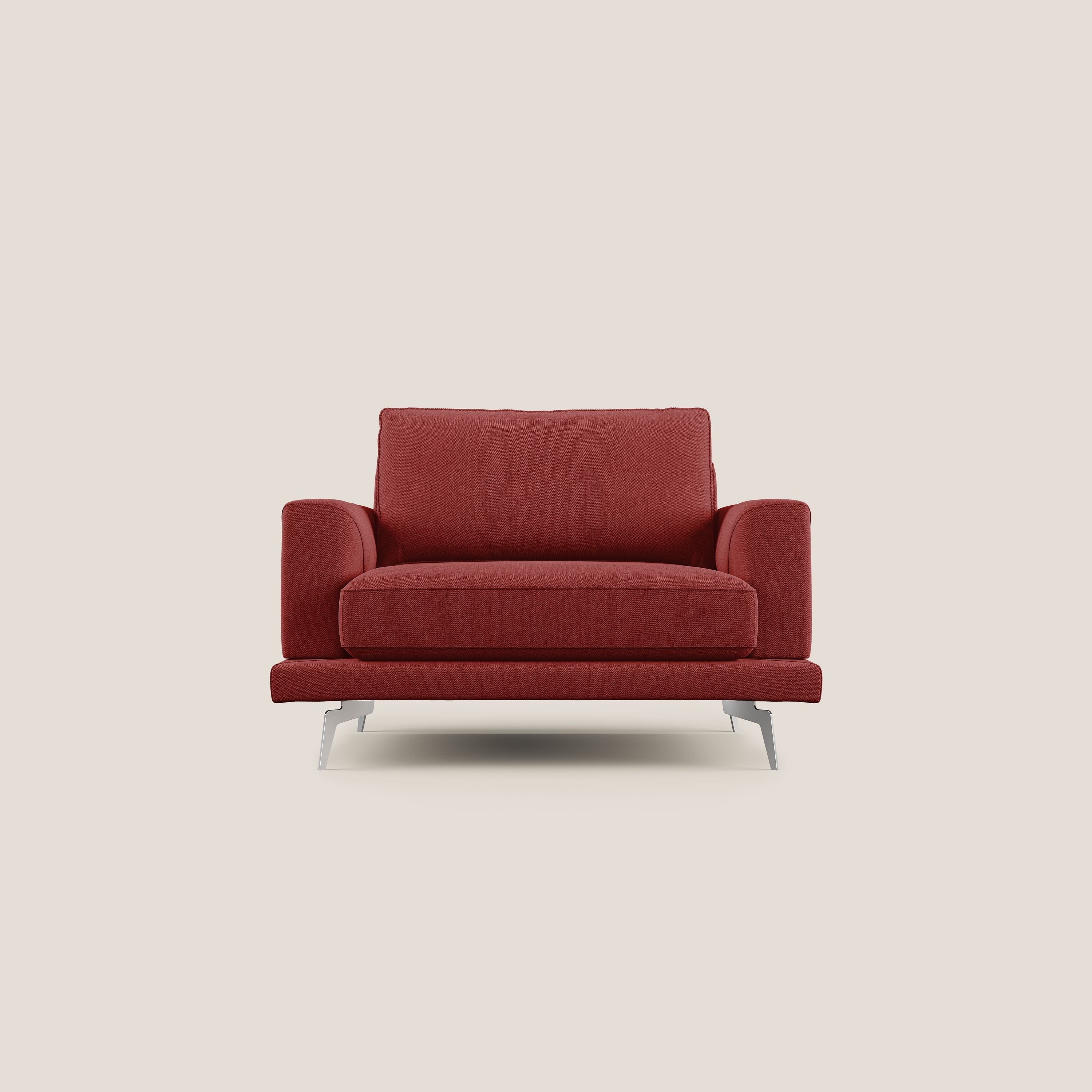Dorian poltrona moderna in tessuto smacchiabile T05 rosso - divitt.sbs
