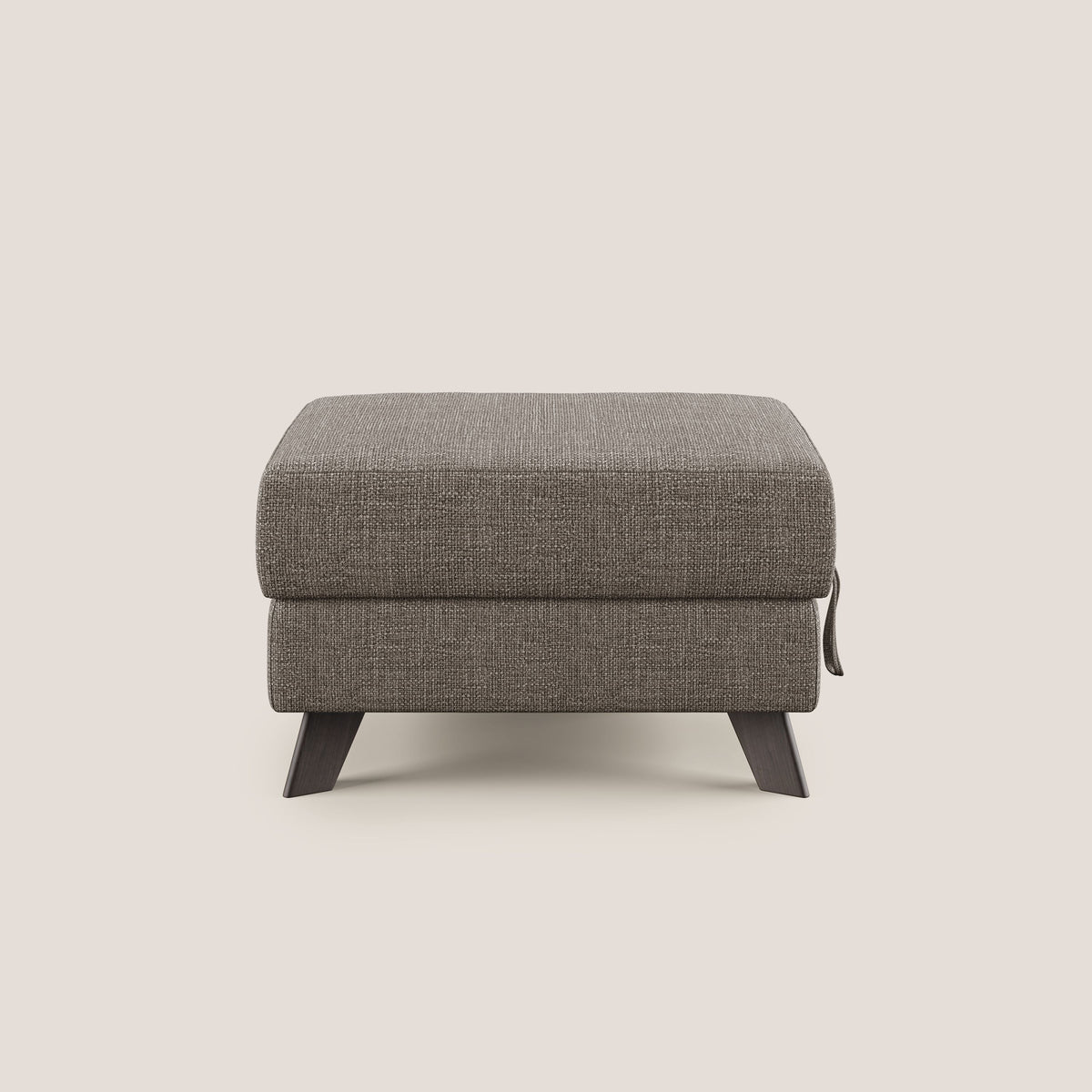 Moon Pouf contenitore e piedini alti in tessuto morbido ad intreccio soft-touch impermeabile T06 marrone - divitt.sbs