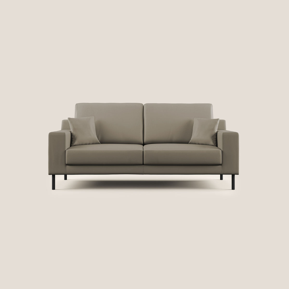Uranio divano moderno lineare in Ecopelle impermeabile T04 talpa - divitt.sbs