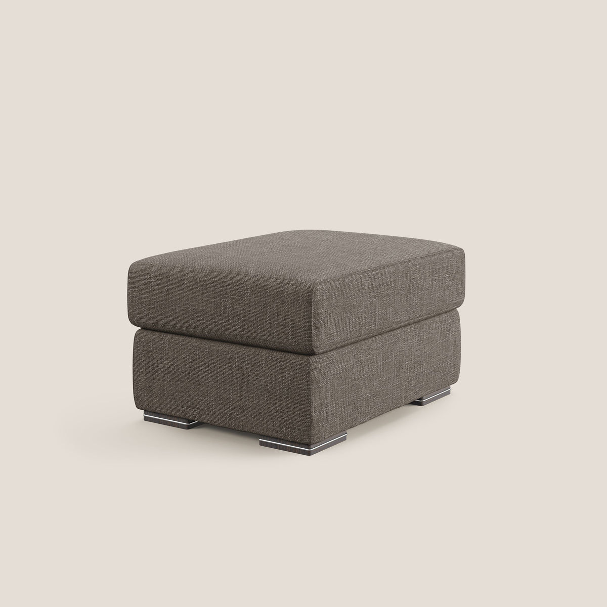 Sun pouf apribile contenitore in tessuto impermeabile morbido intreccio T06 marrone - divitt.sbs