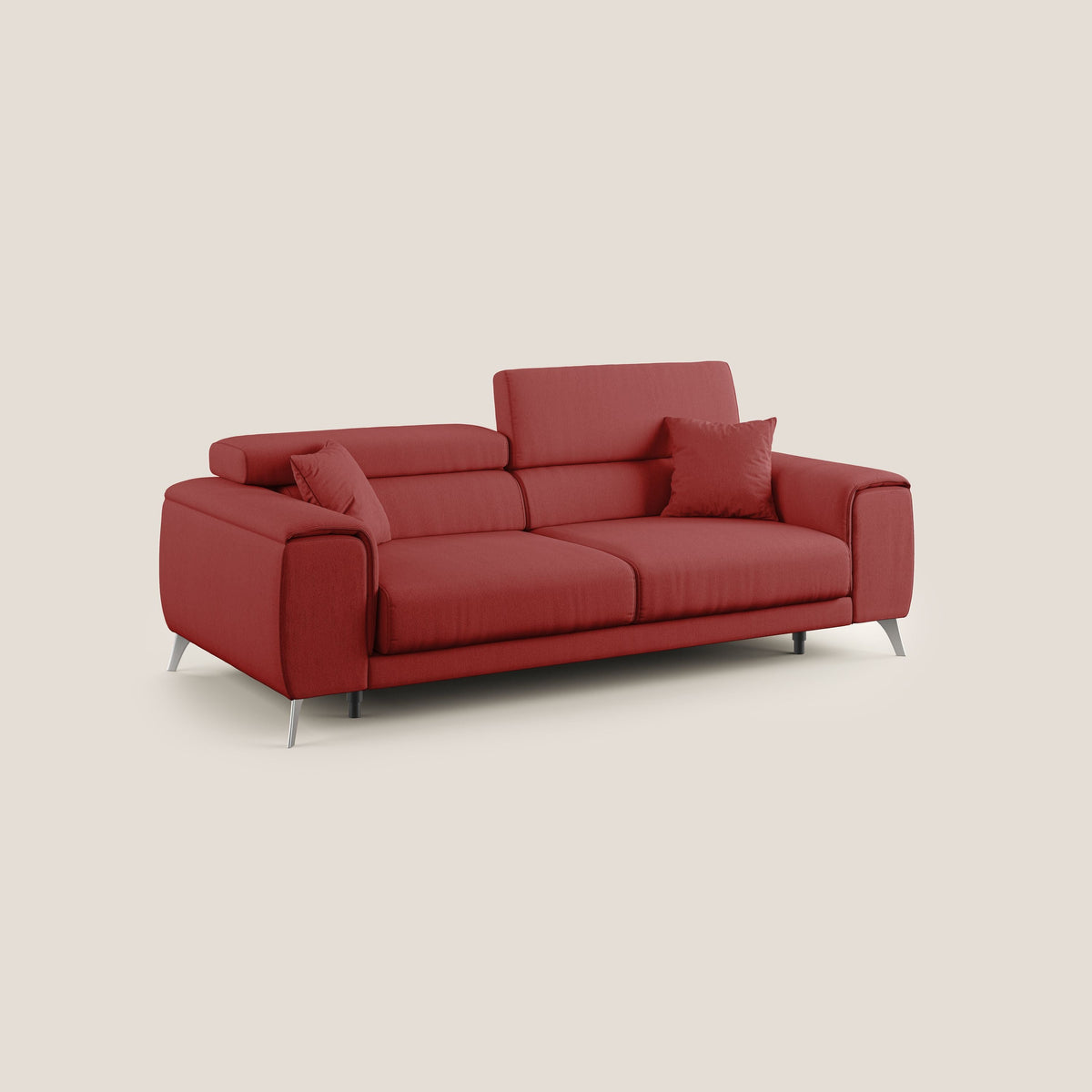 Fusion divano con sedute allungabili in tessuto smacchiabile T05 rosso - divitt.sbs