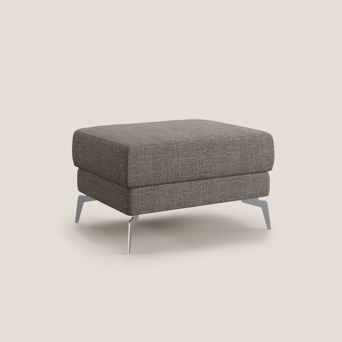 Star Pouf con piedini alti in tessuto impermeabile morbido intreccio T06 marrone - divitt.sbs