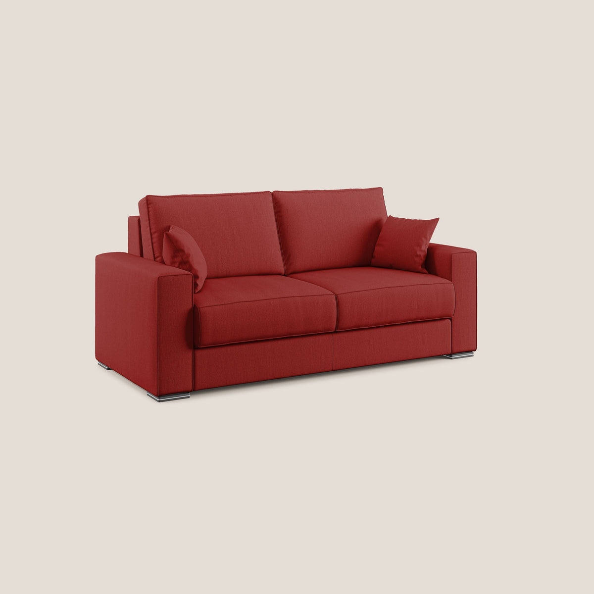 Dream Divano letto moderno dai morbidi cuscini in tessuto smacchiabile T05 rosso - divitt.sbs