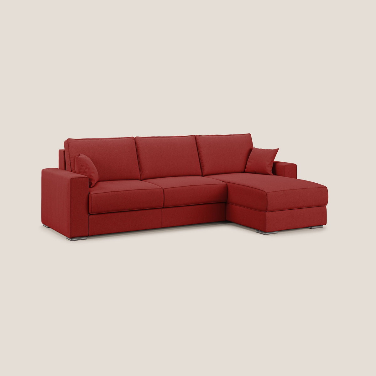 Dream Divano letto angolare in tessuto smacchiabile T05 rosso - divitt.sbs
