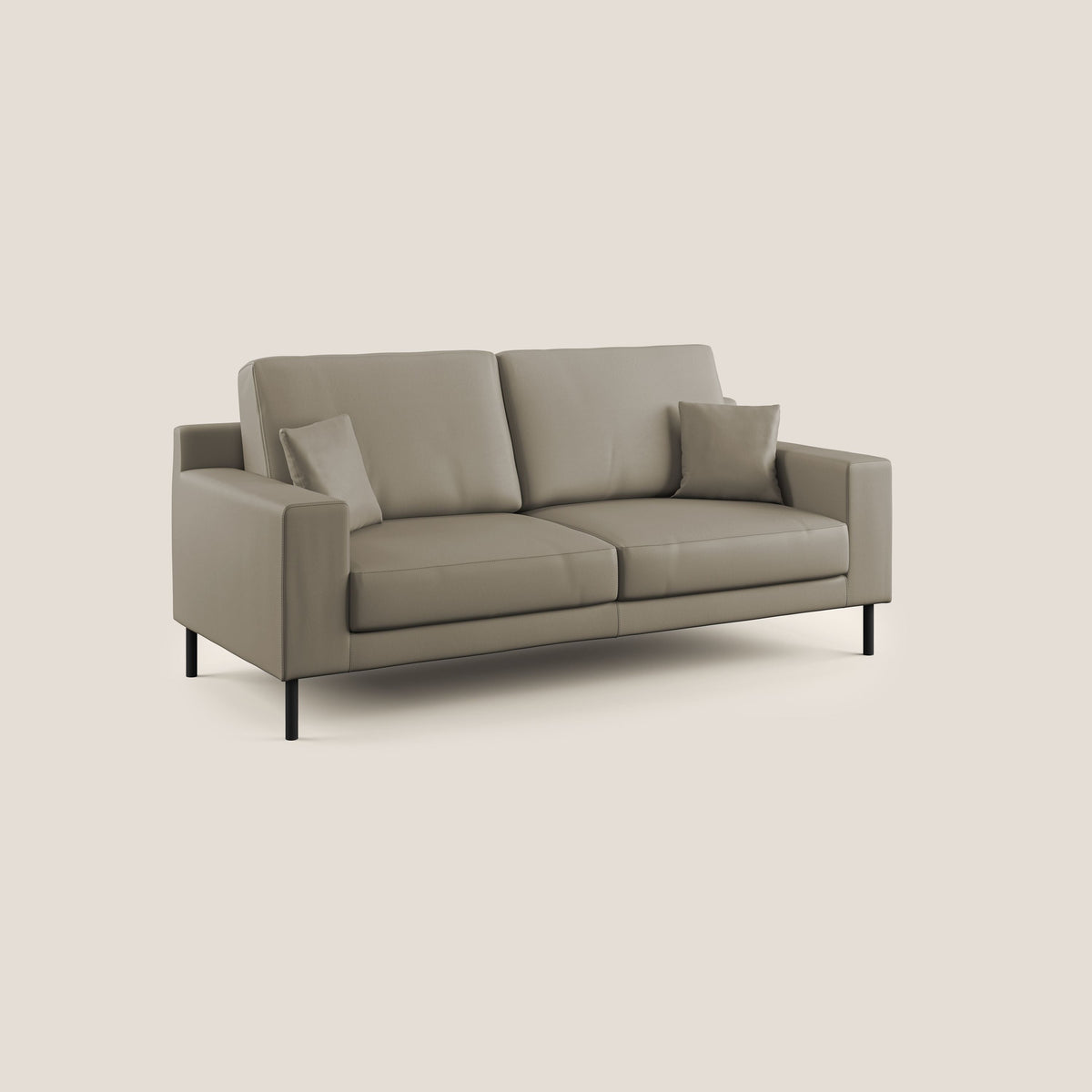 Uranio divano moderno lineare in Ecopelle impermeabile T04 talpa - divitt.sbs