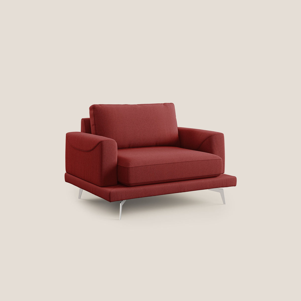 Dorian poltrona moderna in tessuto smacchiabile T05 rosso - divitt.sbs