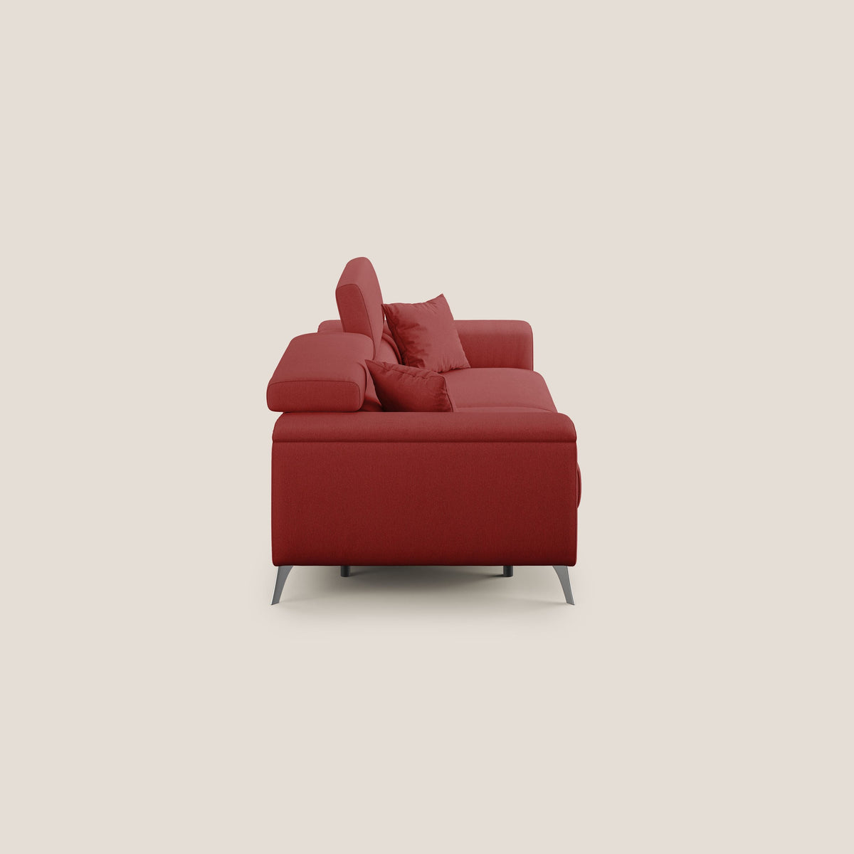Fusion divano con sedute allungabili in tessuto smacchiabile T05 rosso - divitt.sbs