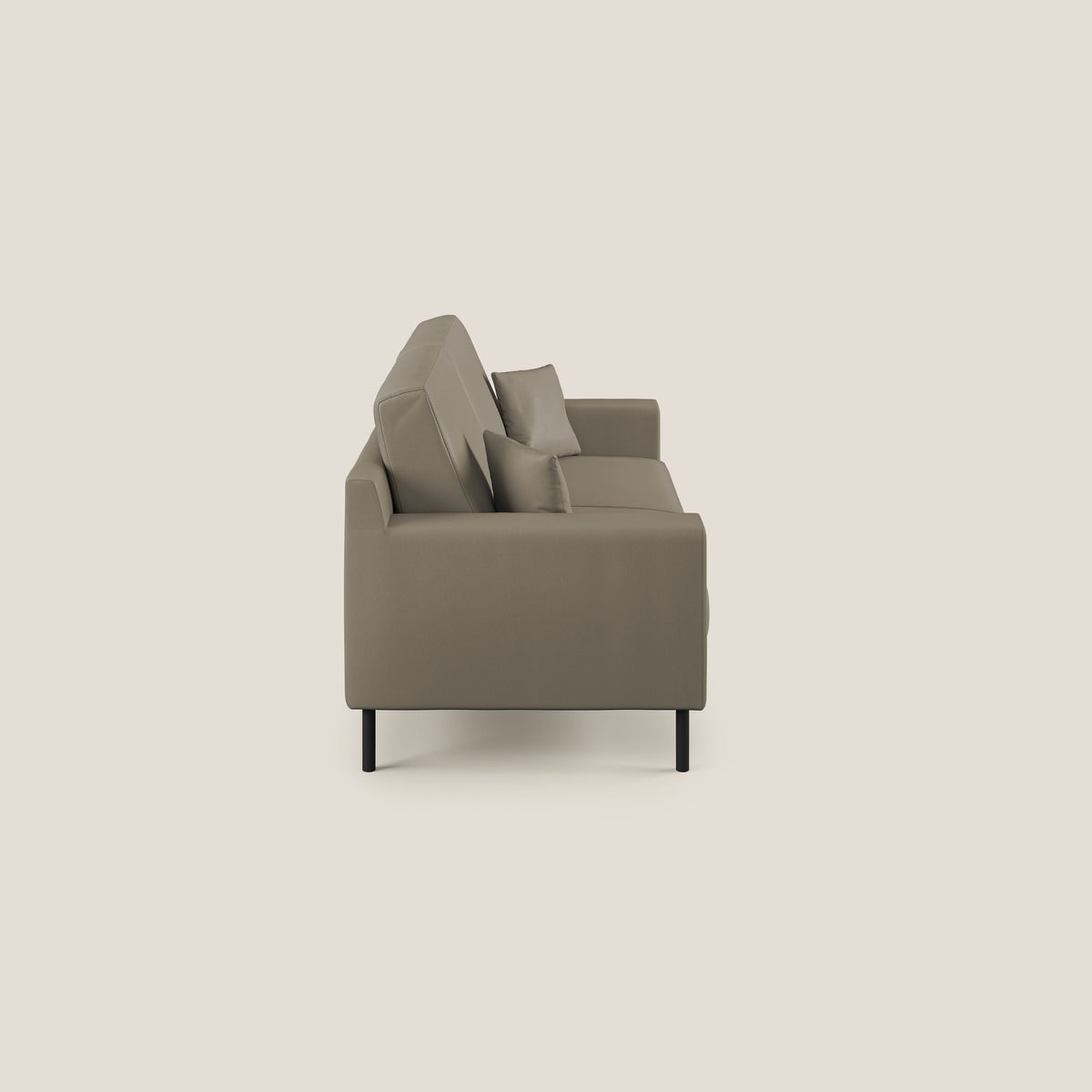 Uranio divano moderno lineare in Ecopelle impermeabile T04 talpa - divitt.sbs