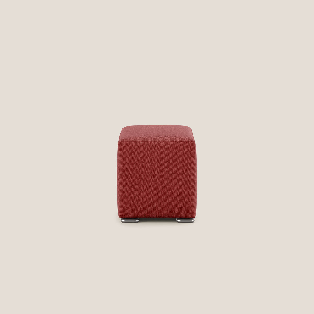 Cube pouf in tessuto morbido smacchiabile T05 rosso - divitt.sbs