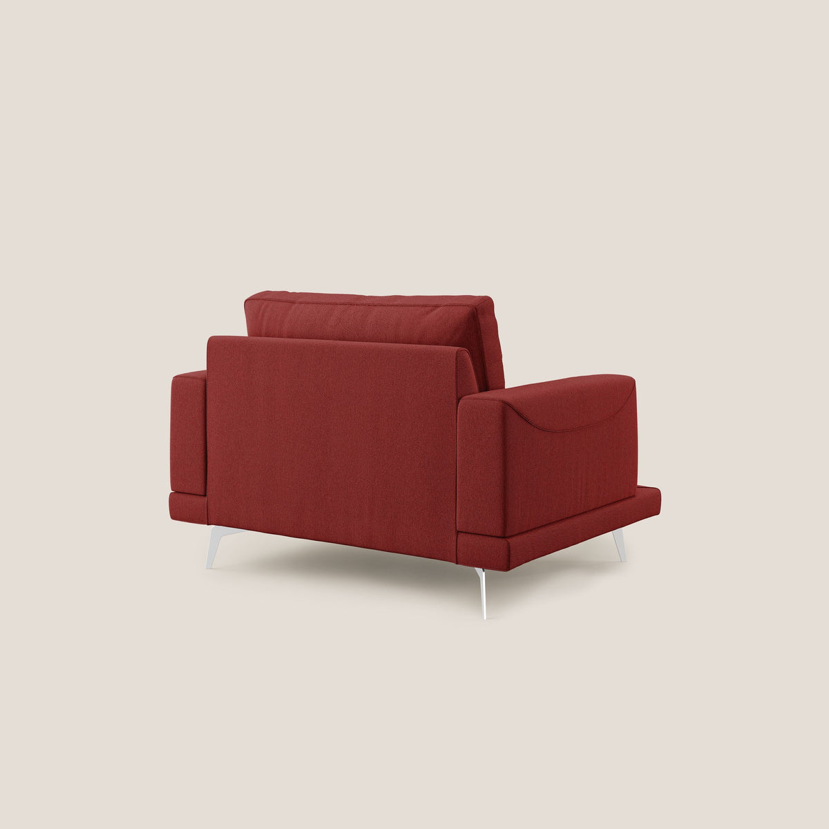 Dorian poltrona moderna in tessuto smacchiabile T05 rosso - divitt.sbs