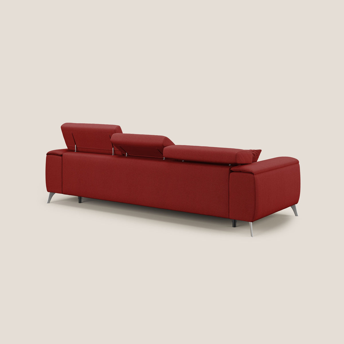 Fusion divano con 3 sedute allungabili in tessuto smacchiabile T05 rosso - divitt.sbs