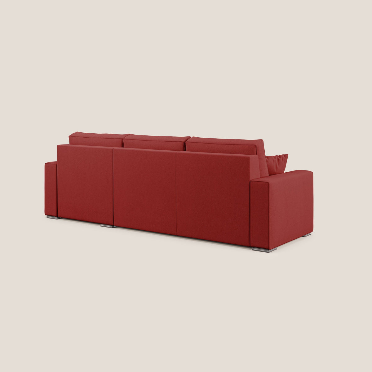 Dream Divano letto angolare in tessuto smacchiabile T05 rosso - divitt.sbs
